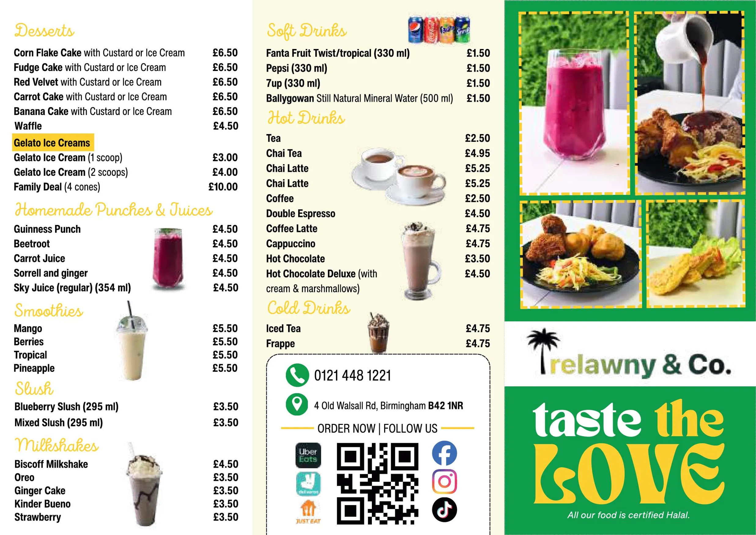 Trelawny & Co menu, page 2