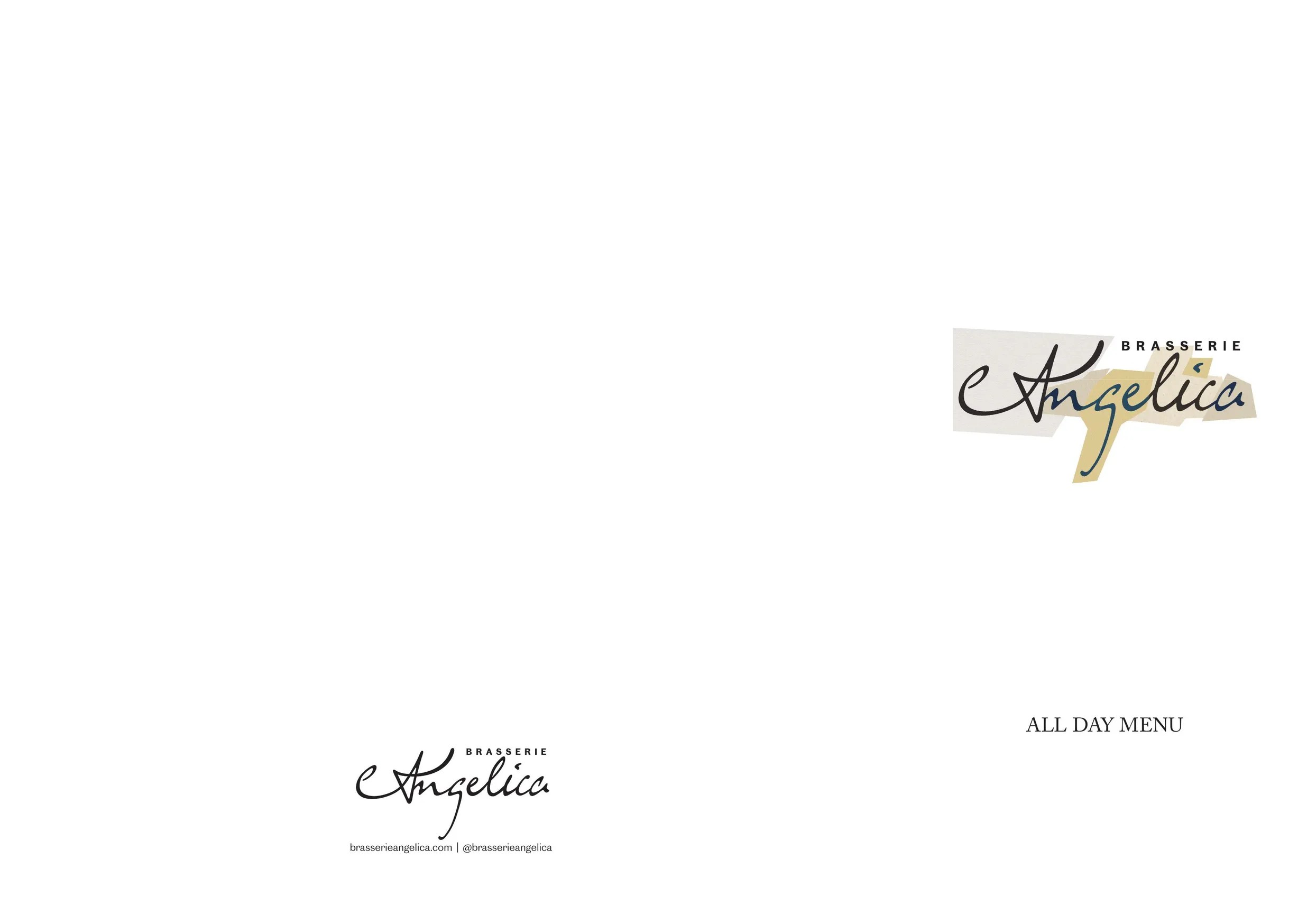 Brasserie Angelica menu, page 1