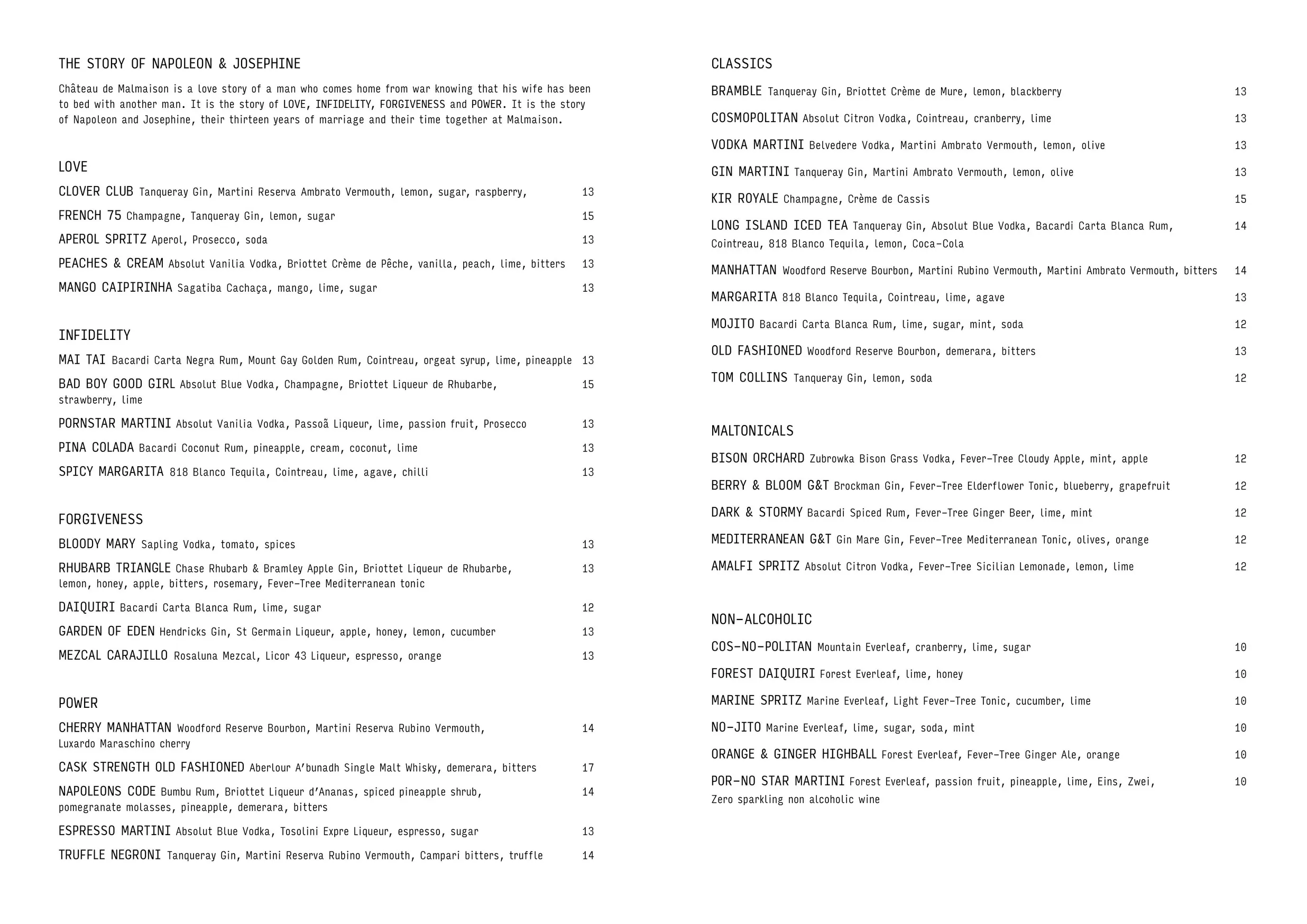 Chez Mal Edinburgh menu, page 3