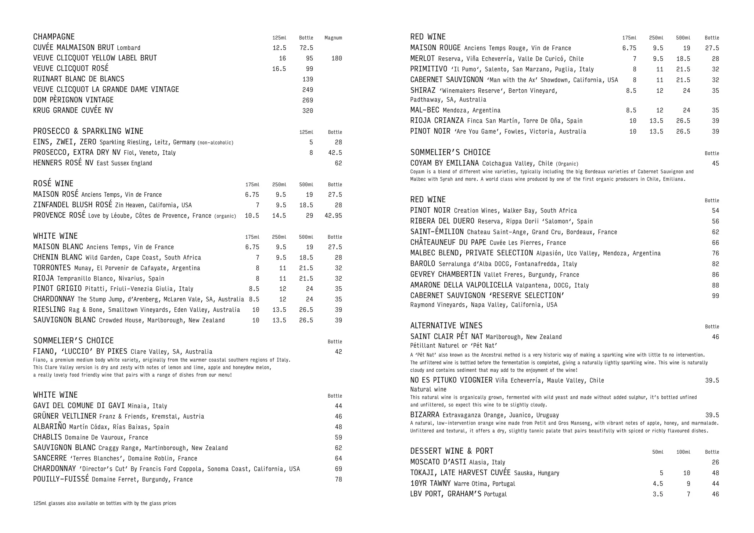Chez Mal Glasgow menu, page 4