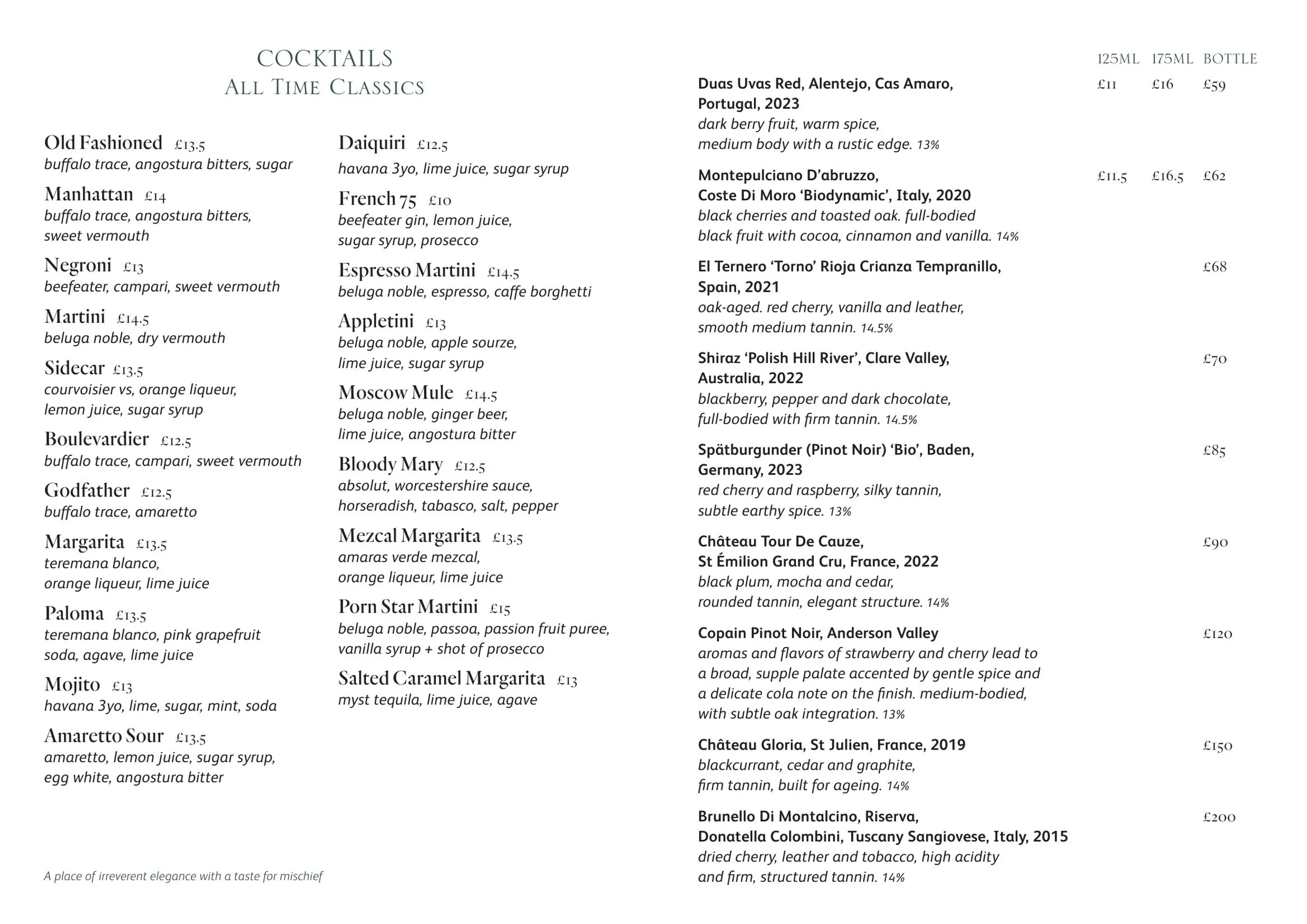 Temper Tantrums menu, page 9