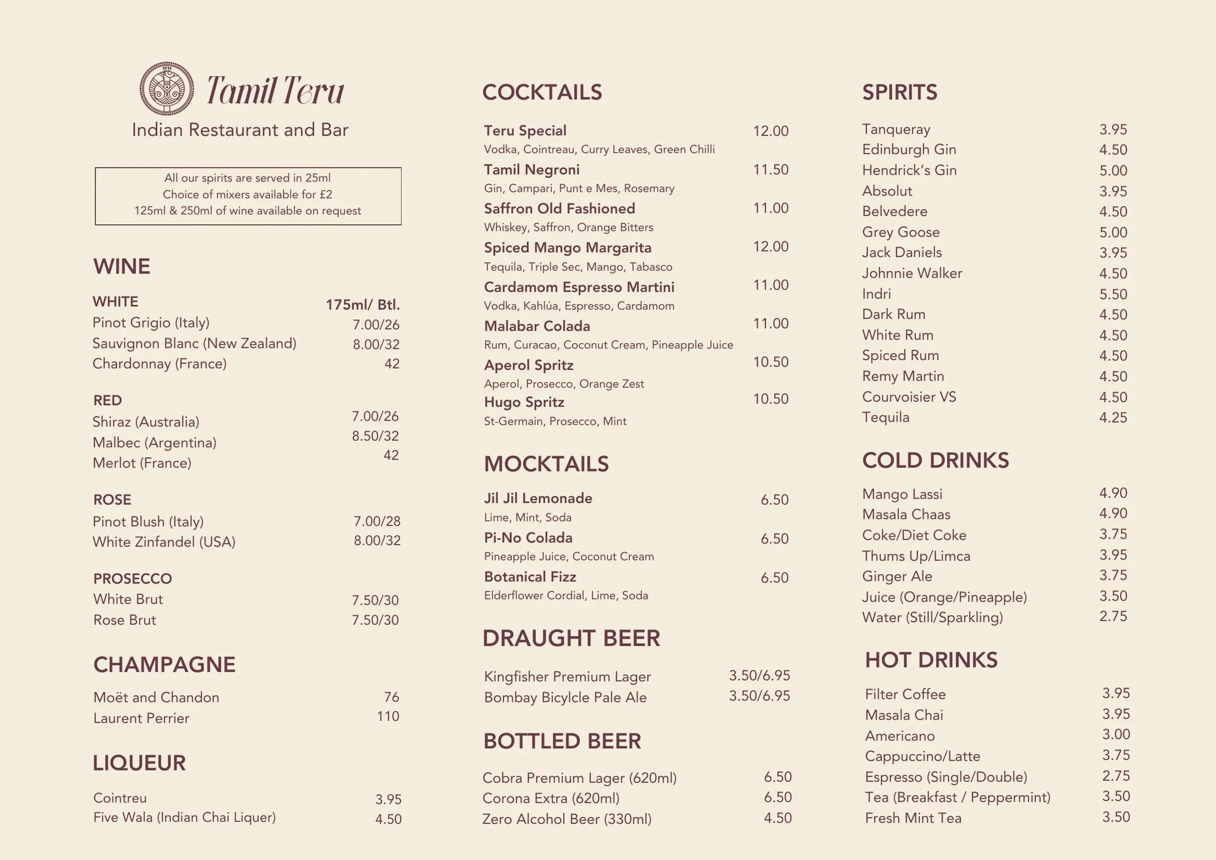 Tamil Teru - Indian Restaurant menu, page 2