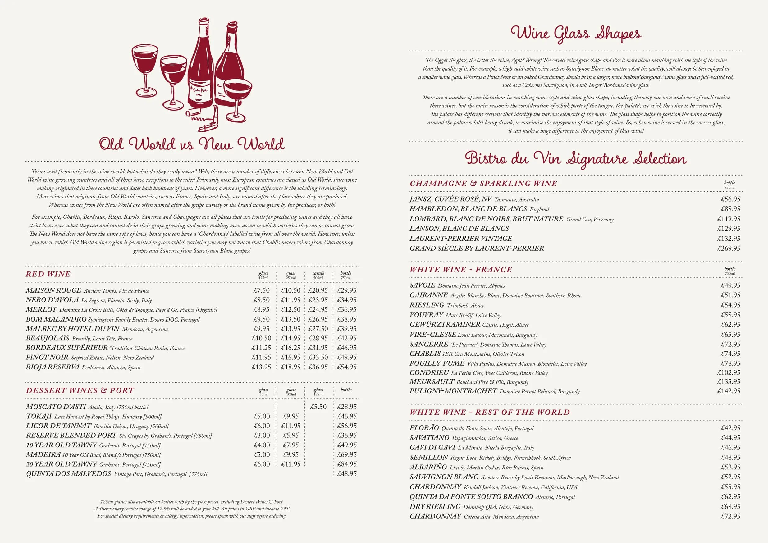 Bistro du Vin menu, page 3