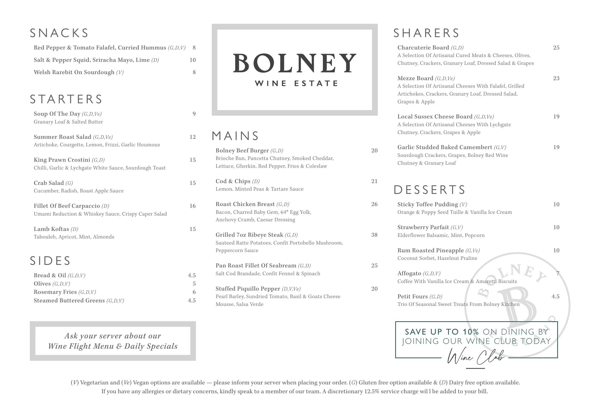 Eighteen Acre @ Bolney Wine Estate menu, page 2