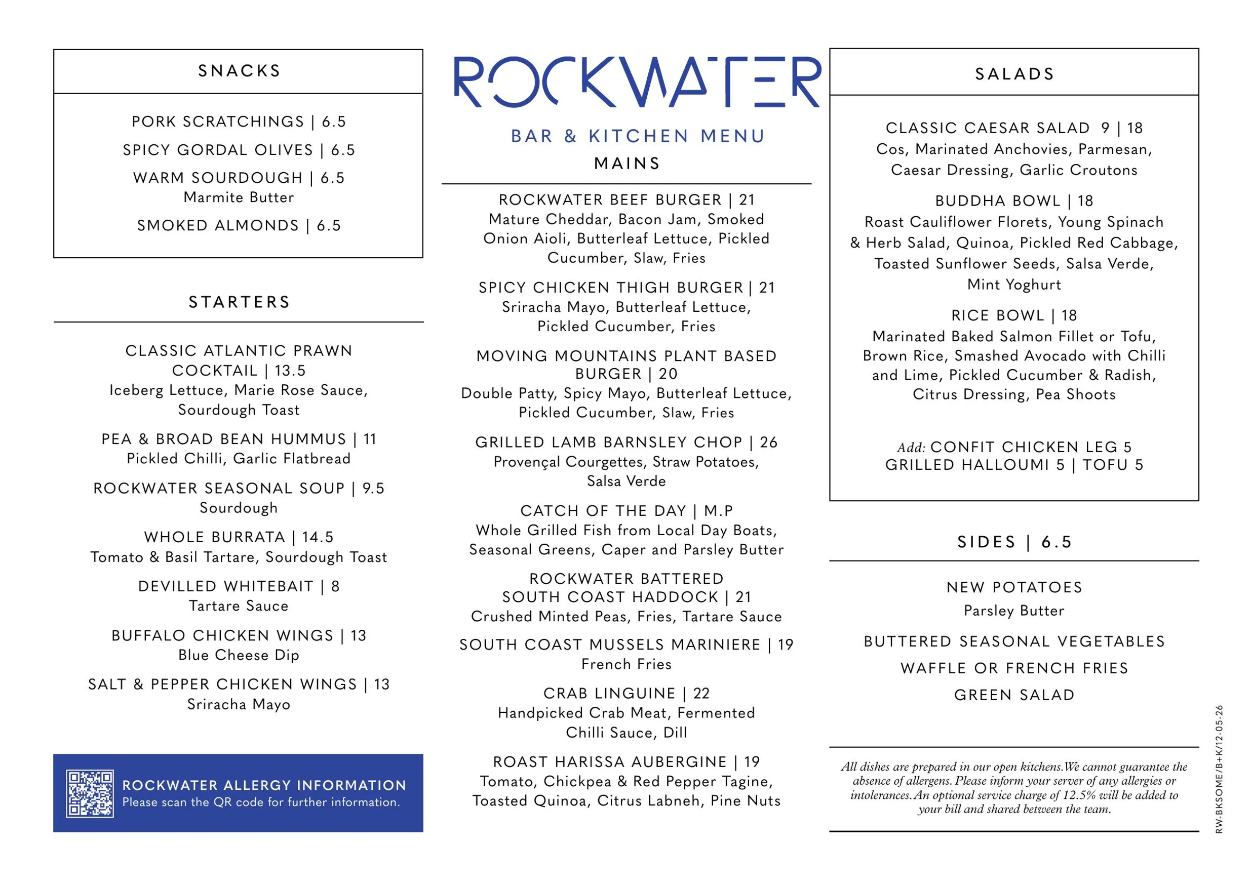 Rockwater - Bar & Kitchen menu, page 3