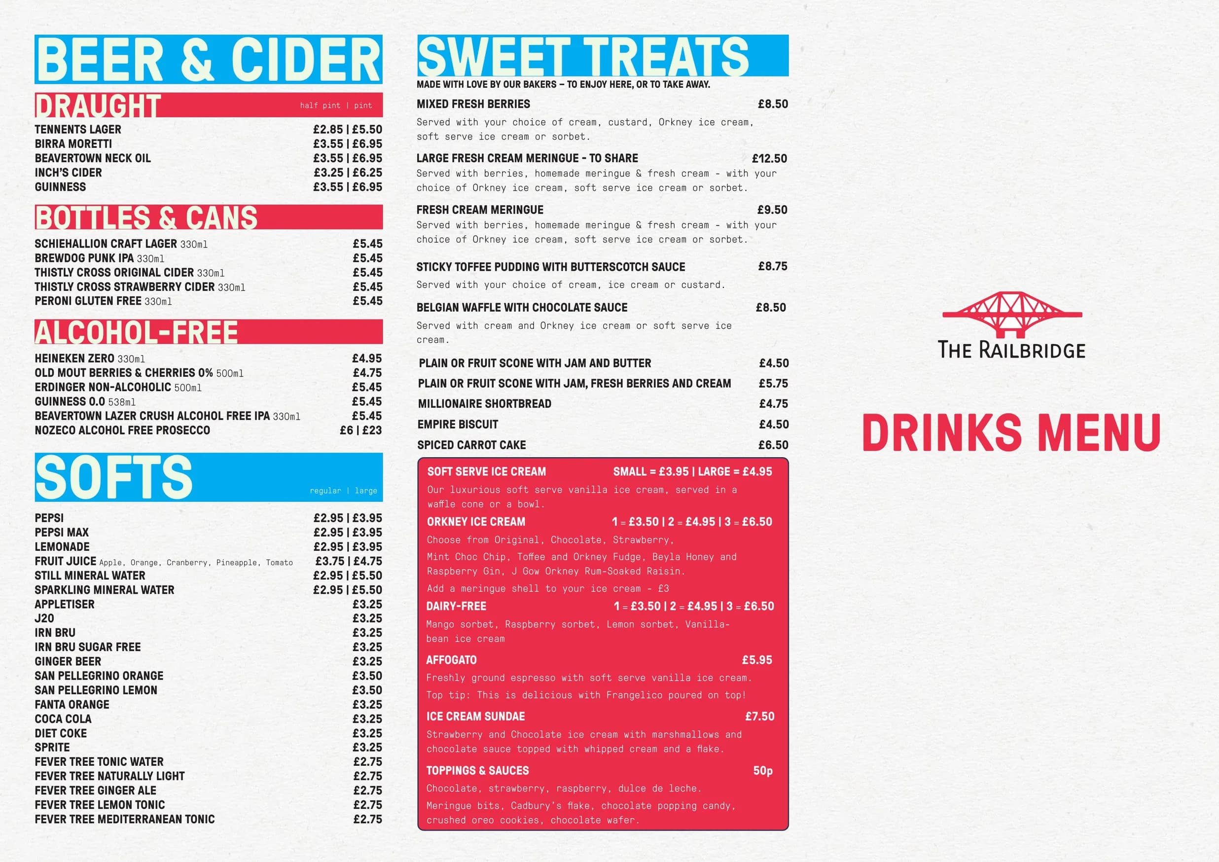The Railbridge Bar & Bistro menu, page 2