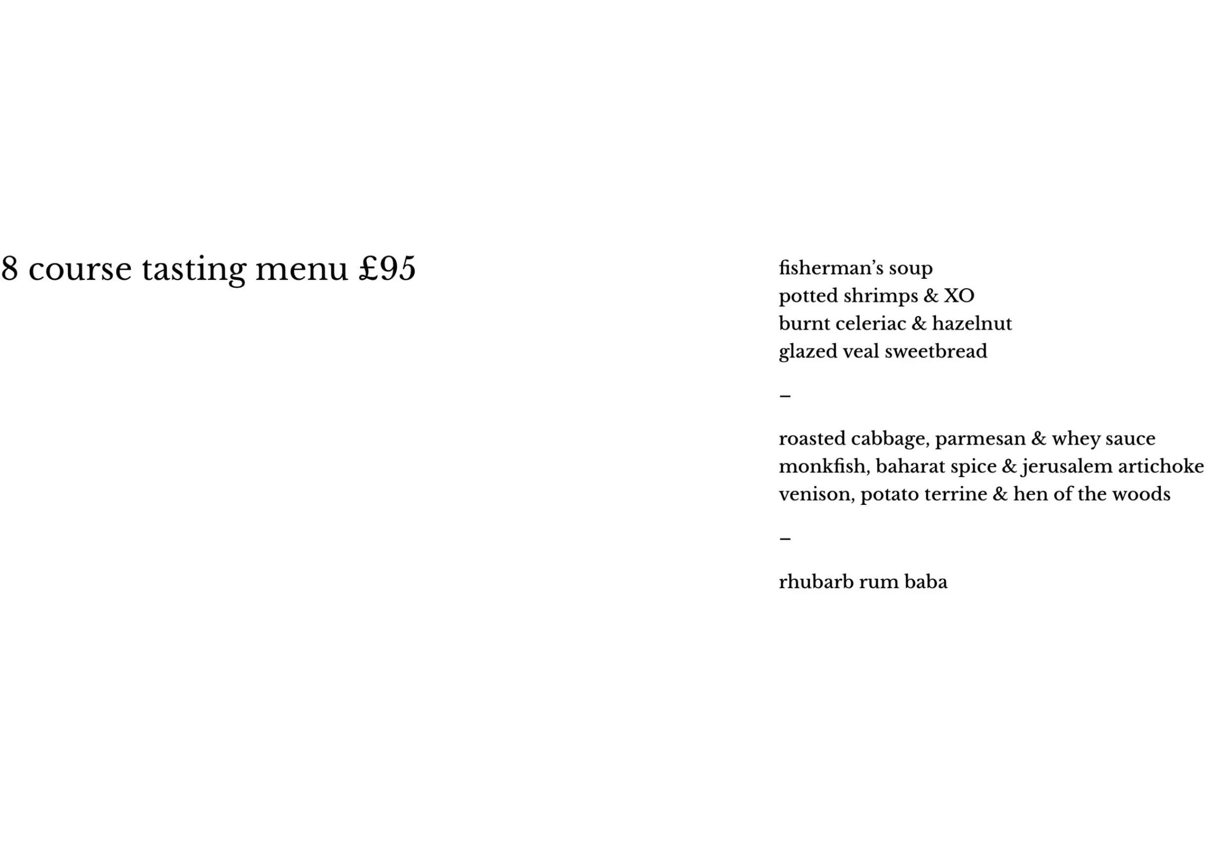 Elda menu, page 1