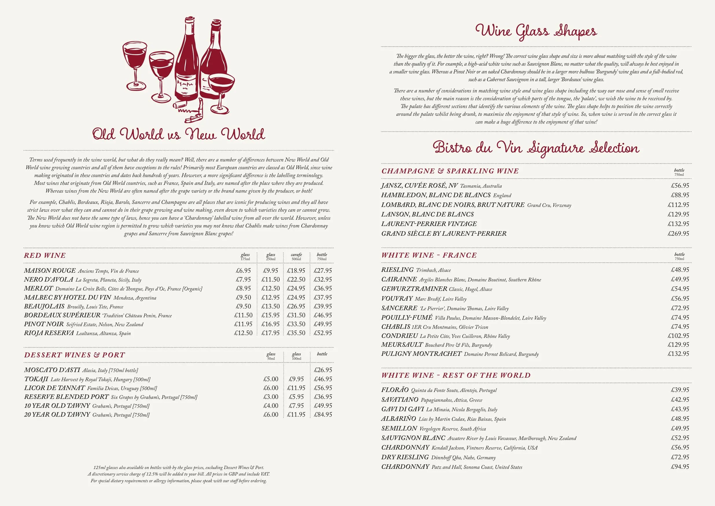 Bistro du Vin menu, page 3