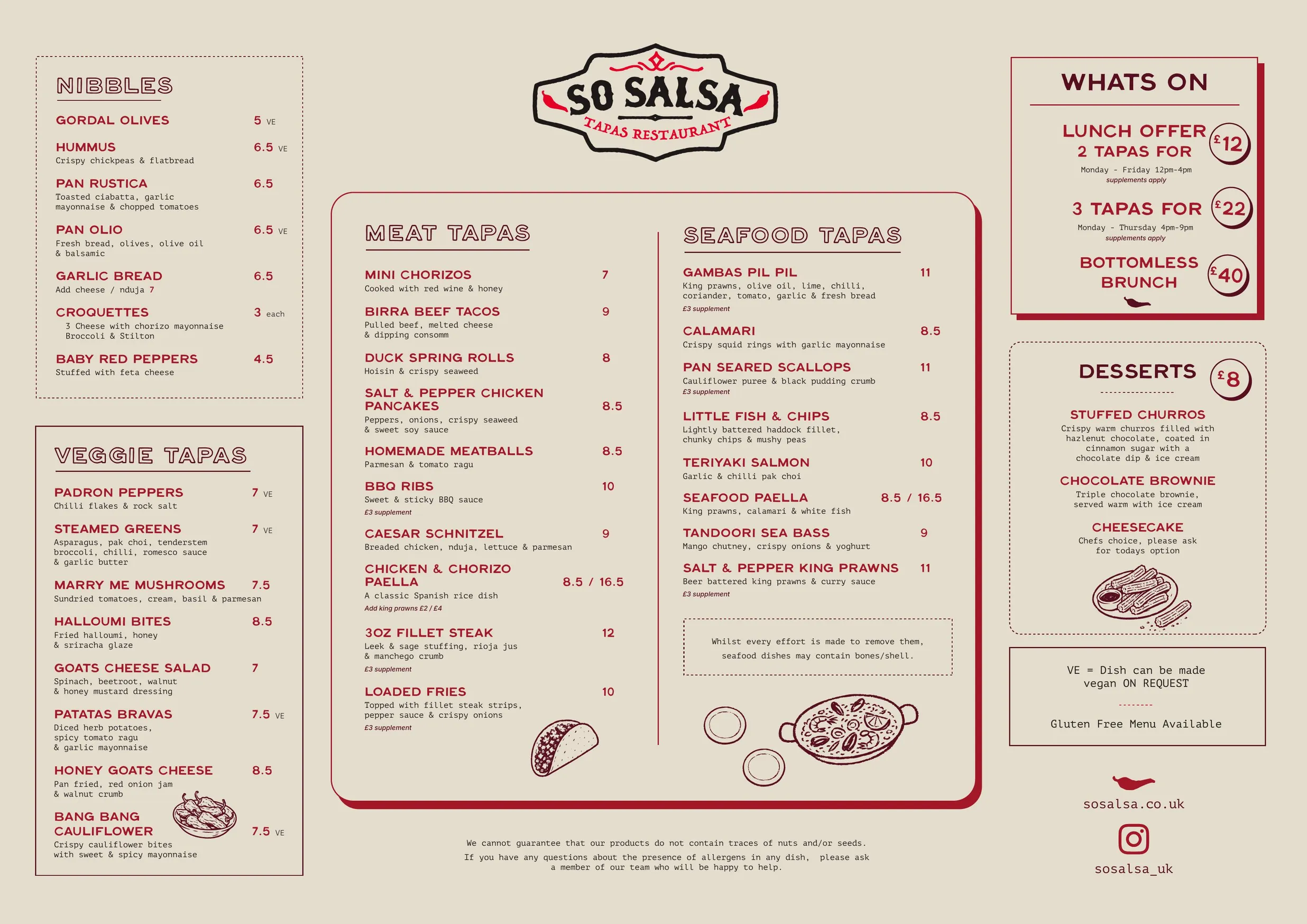 So Salsa Bold Street menu, page 1