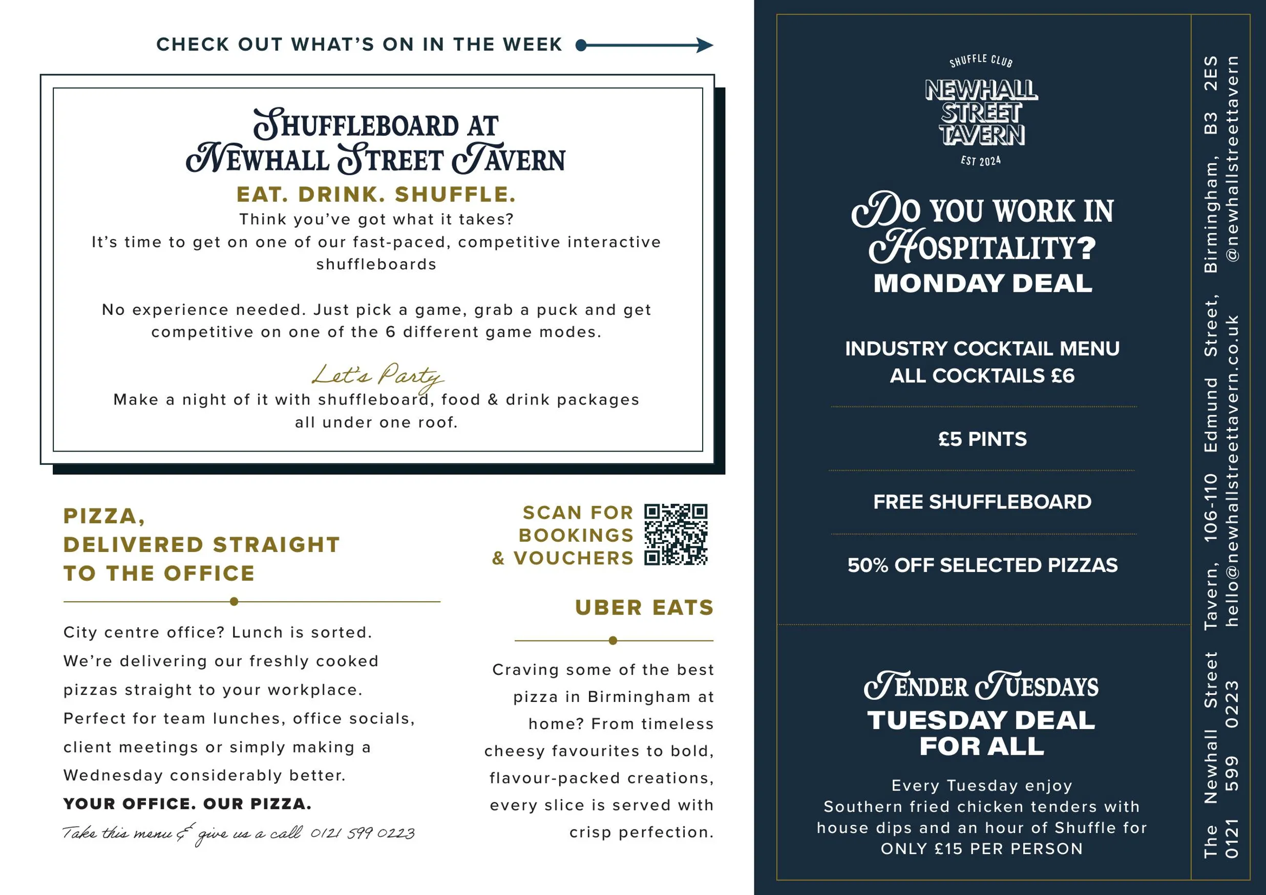 Newhall Street Tavern menu, page 2