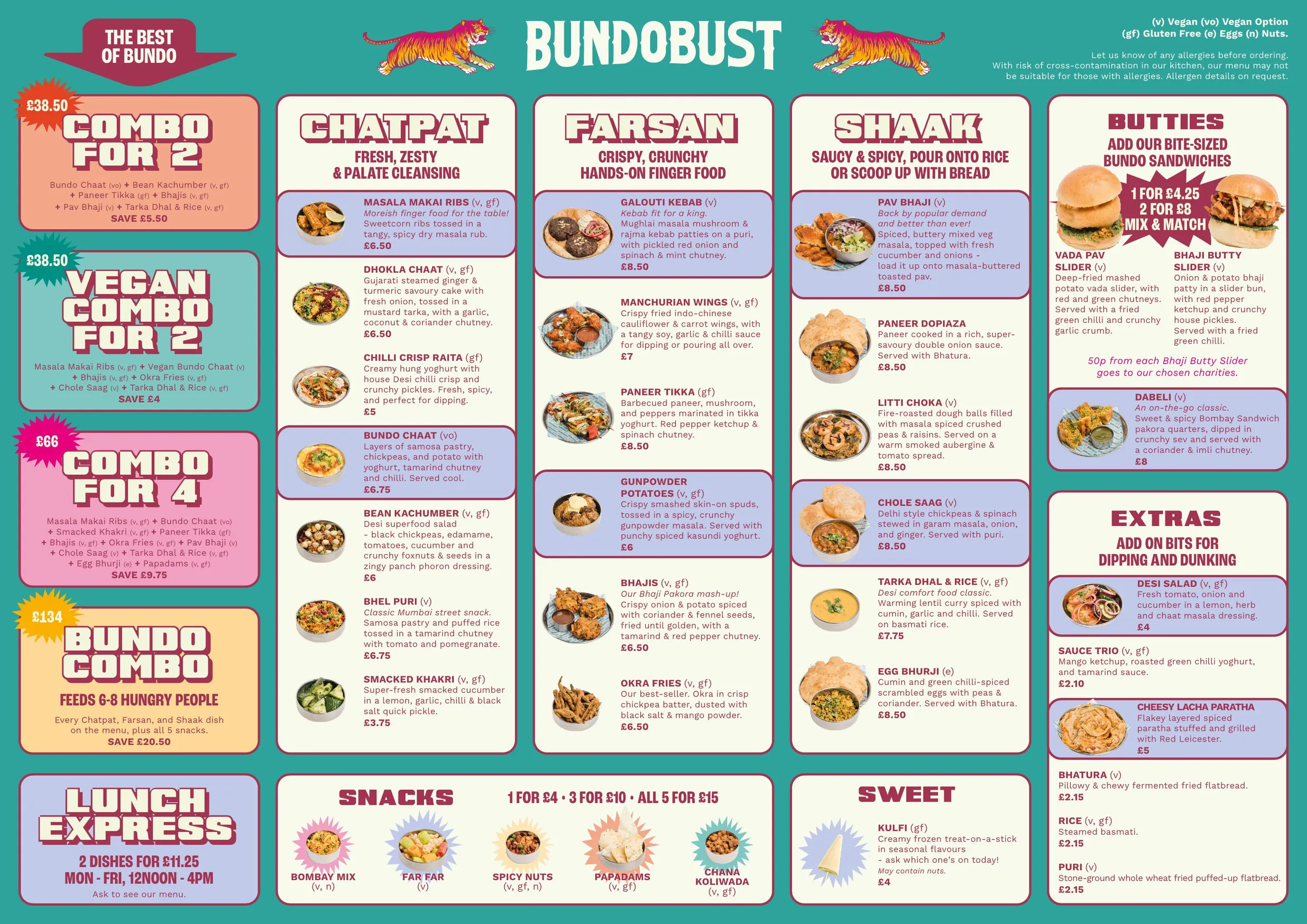 Bundobust Piccadilly menu, page 1