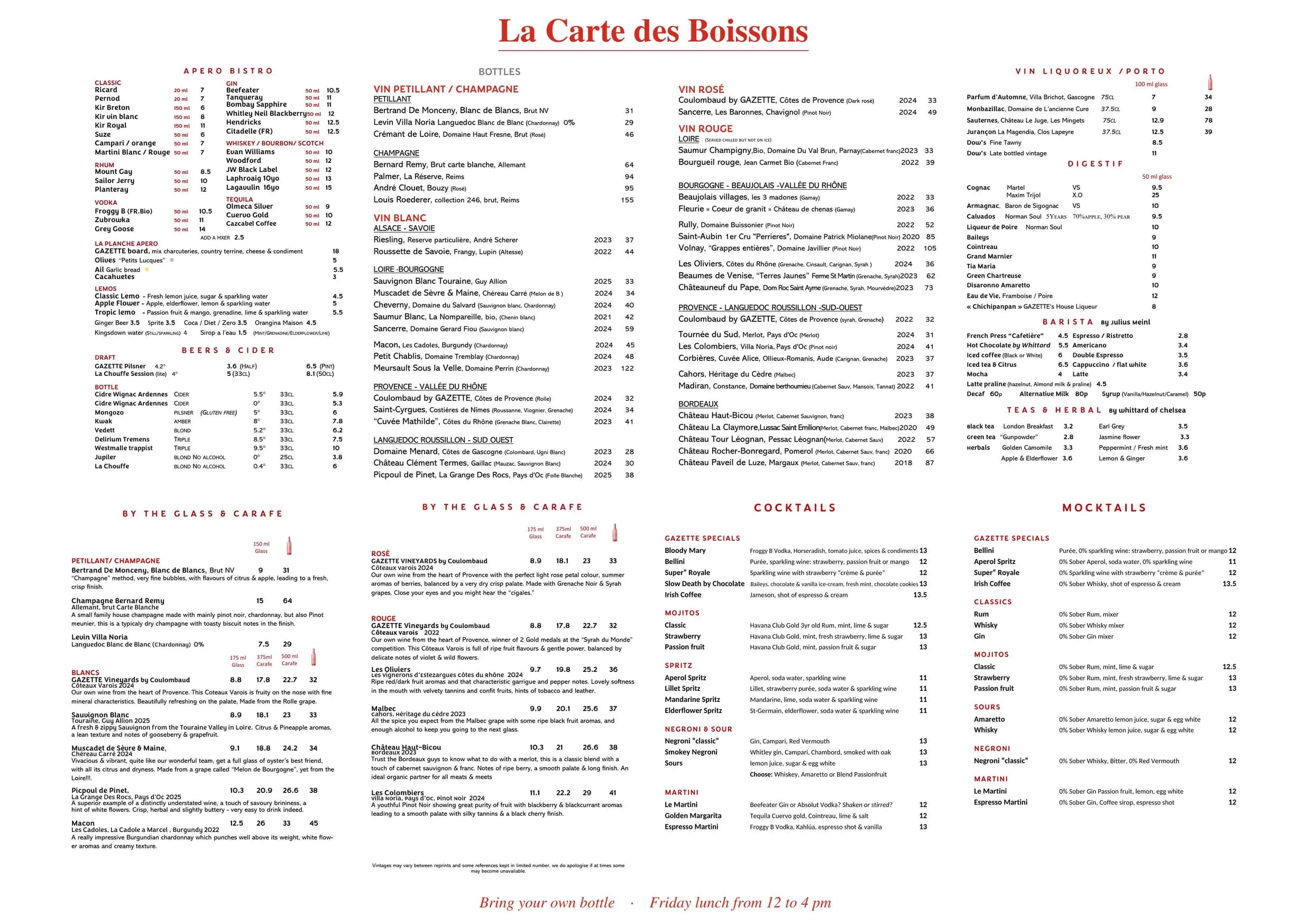 Gazette menu, page 5