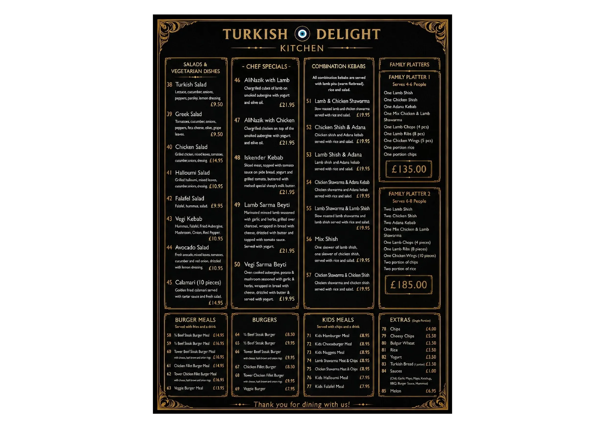 My Turkish Delight Kebab House menu, page 3