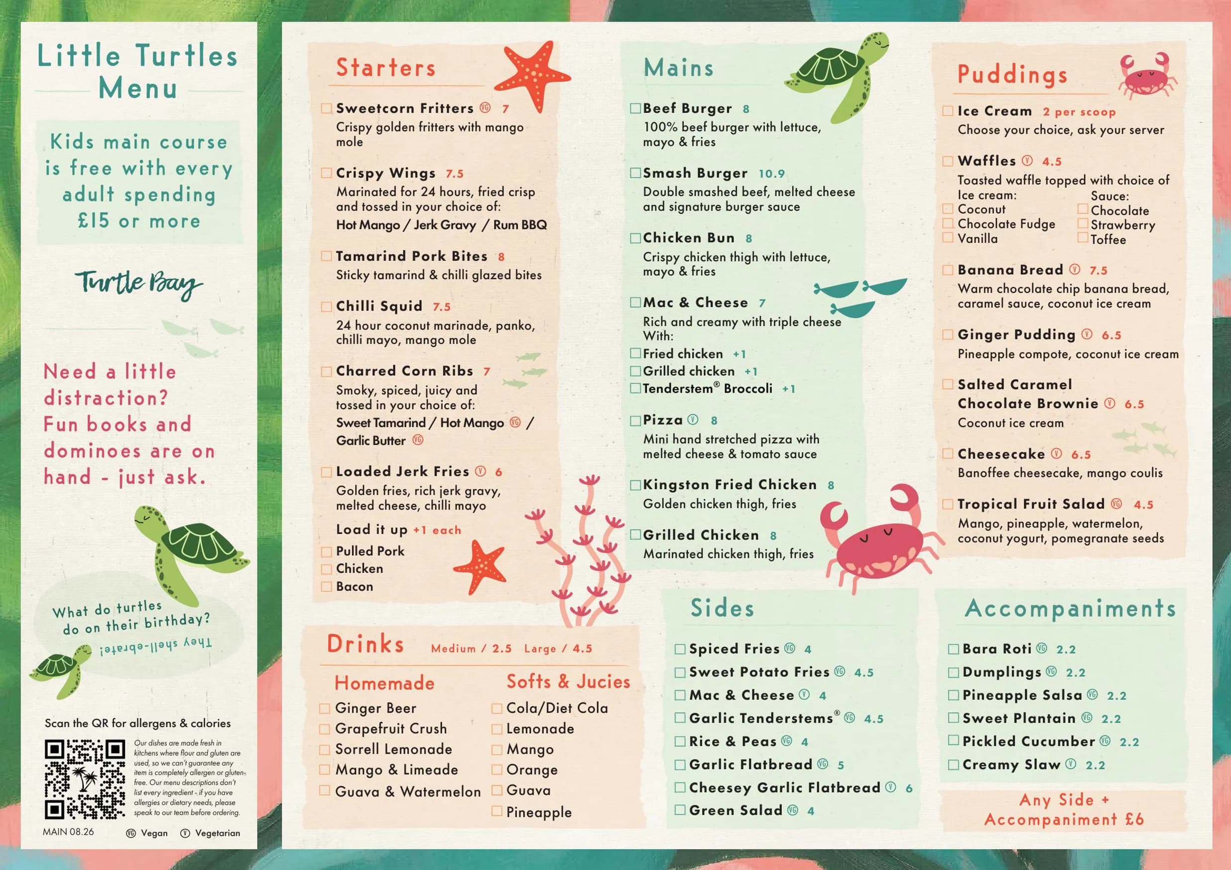 Turtle Bay menu, page 9