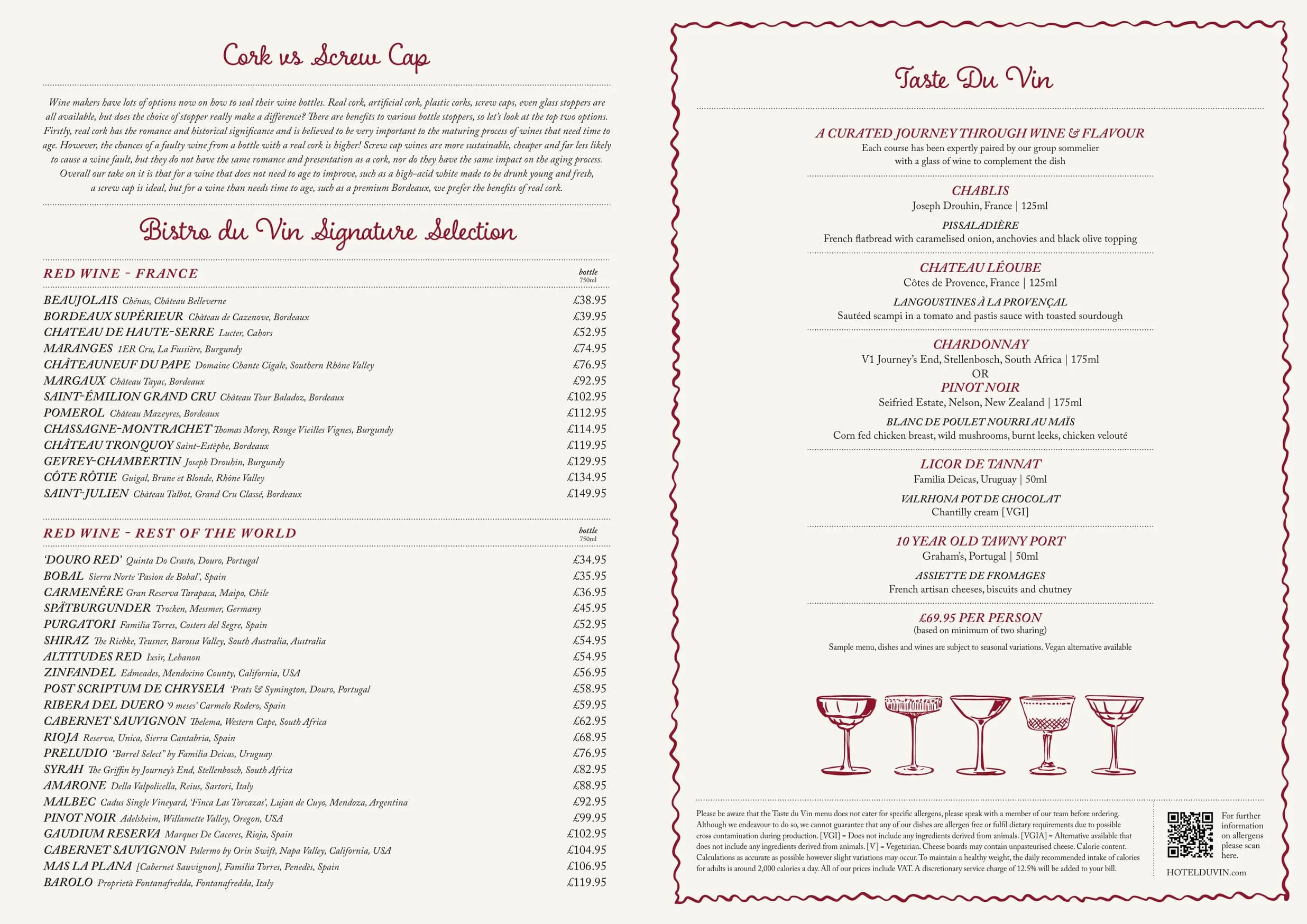 Bistro du Vin menu, page 4