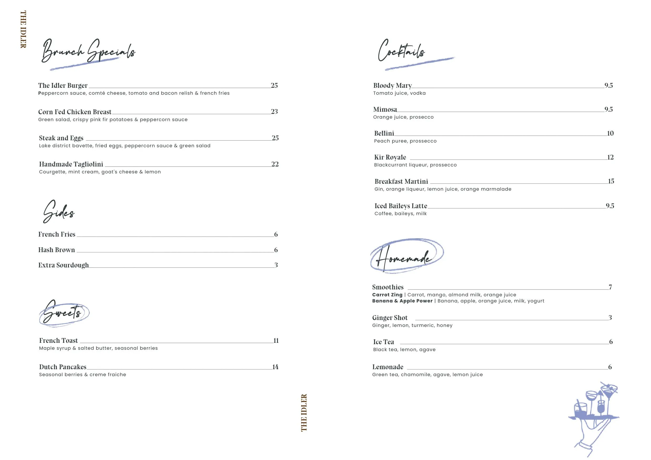The Idler menu, page 3