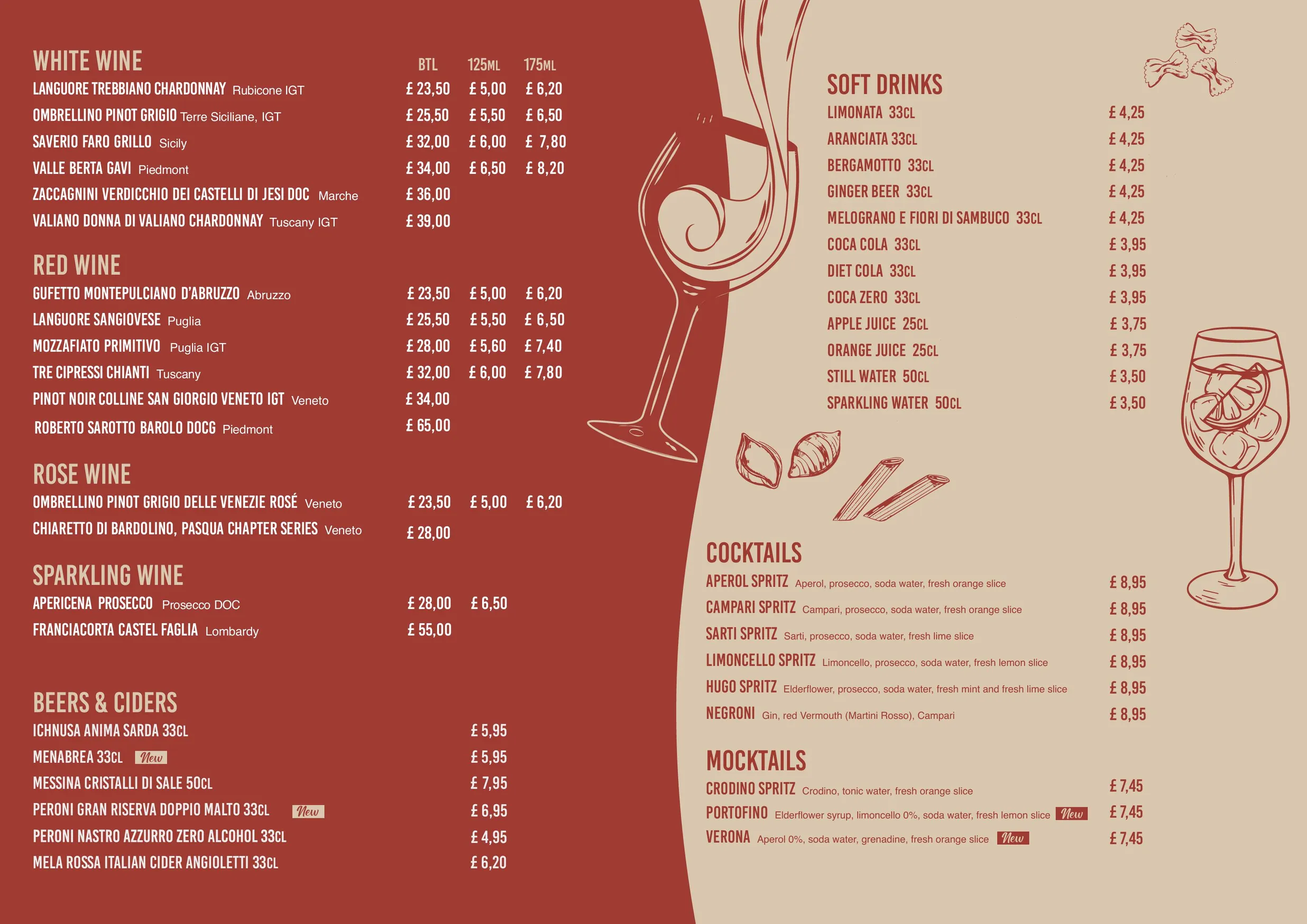 100% Pasta menu, page 2