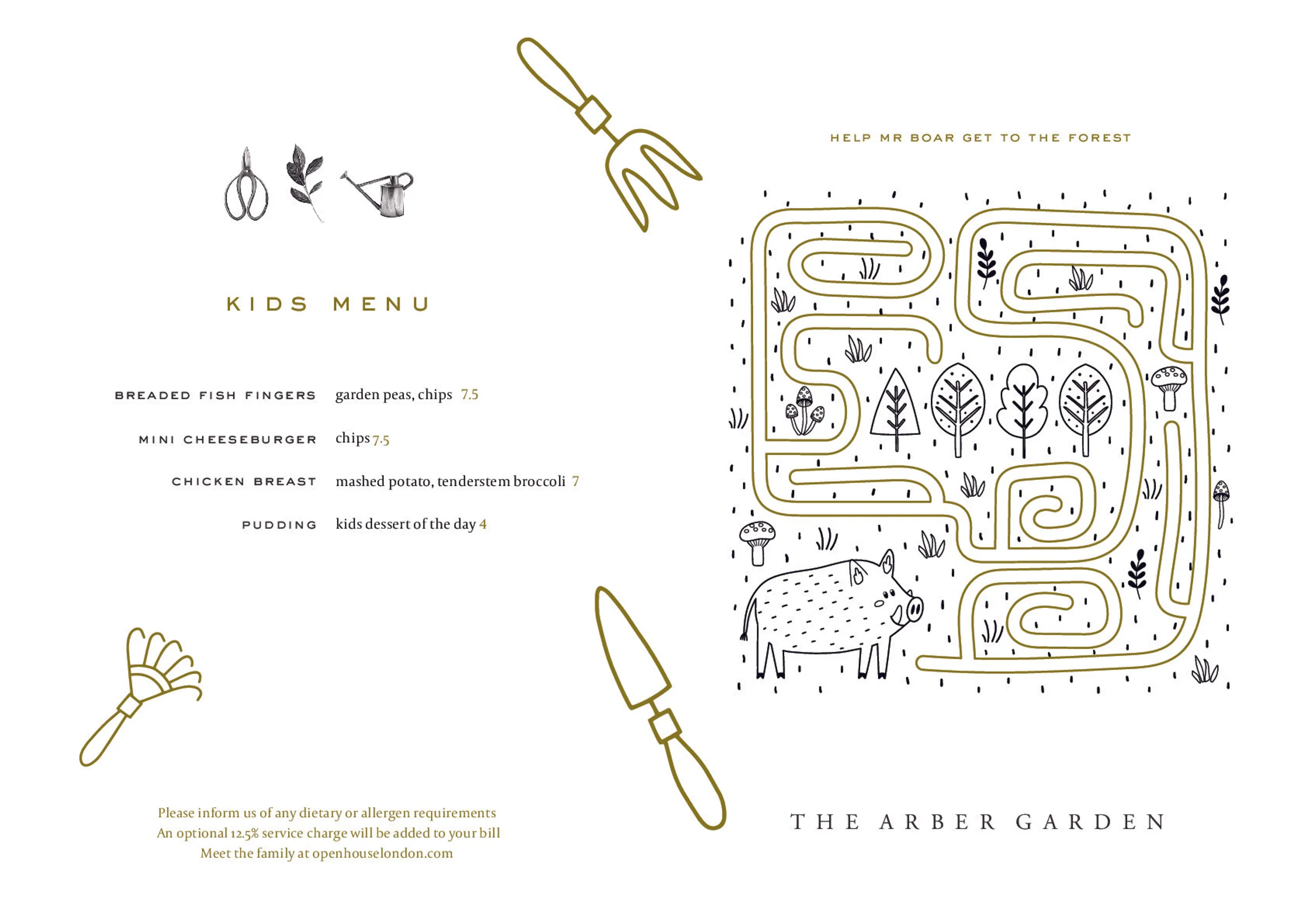 The Arber Garden menu, page 7
