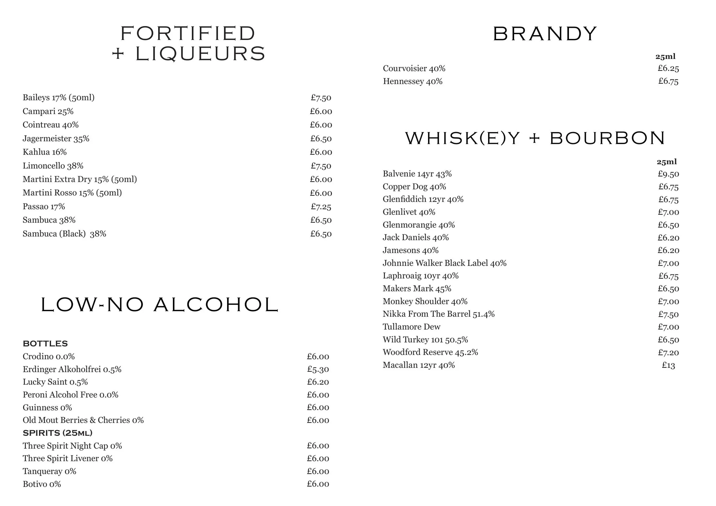 The Mitre Fulham menu, page 3