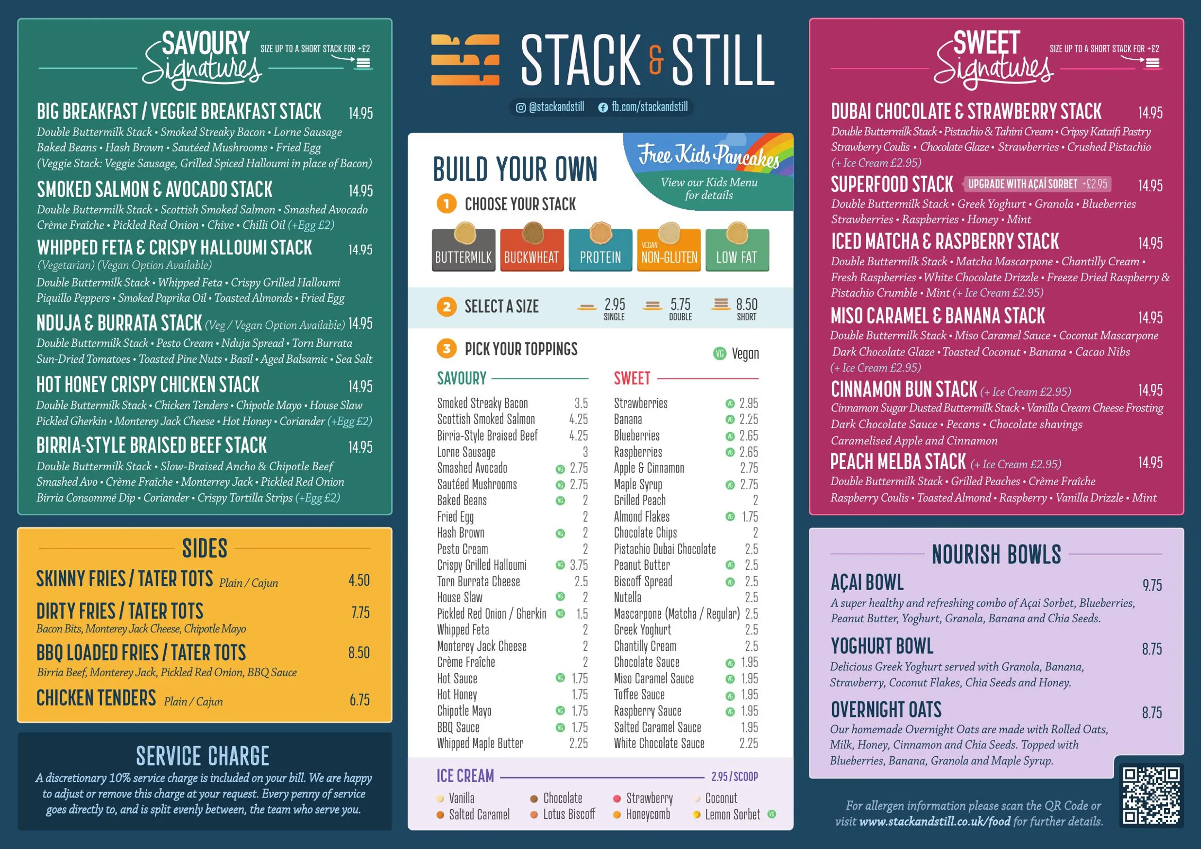 Stack & Still - Braehead menu, page 1
