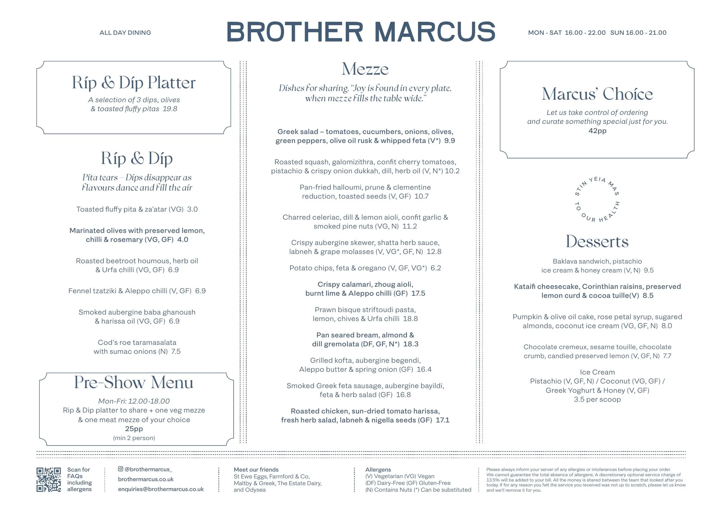 Brother Marcus Victoria menu, page 4