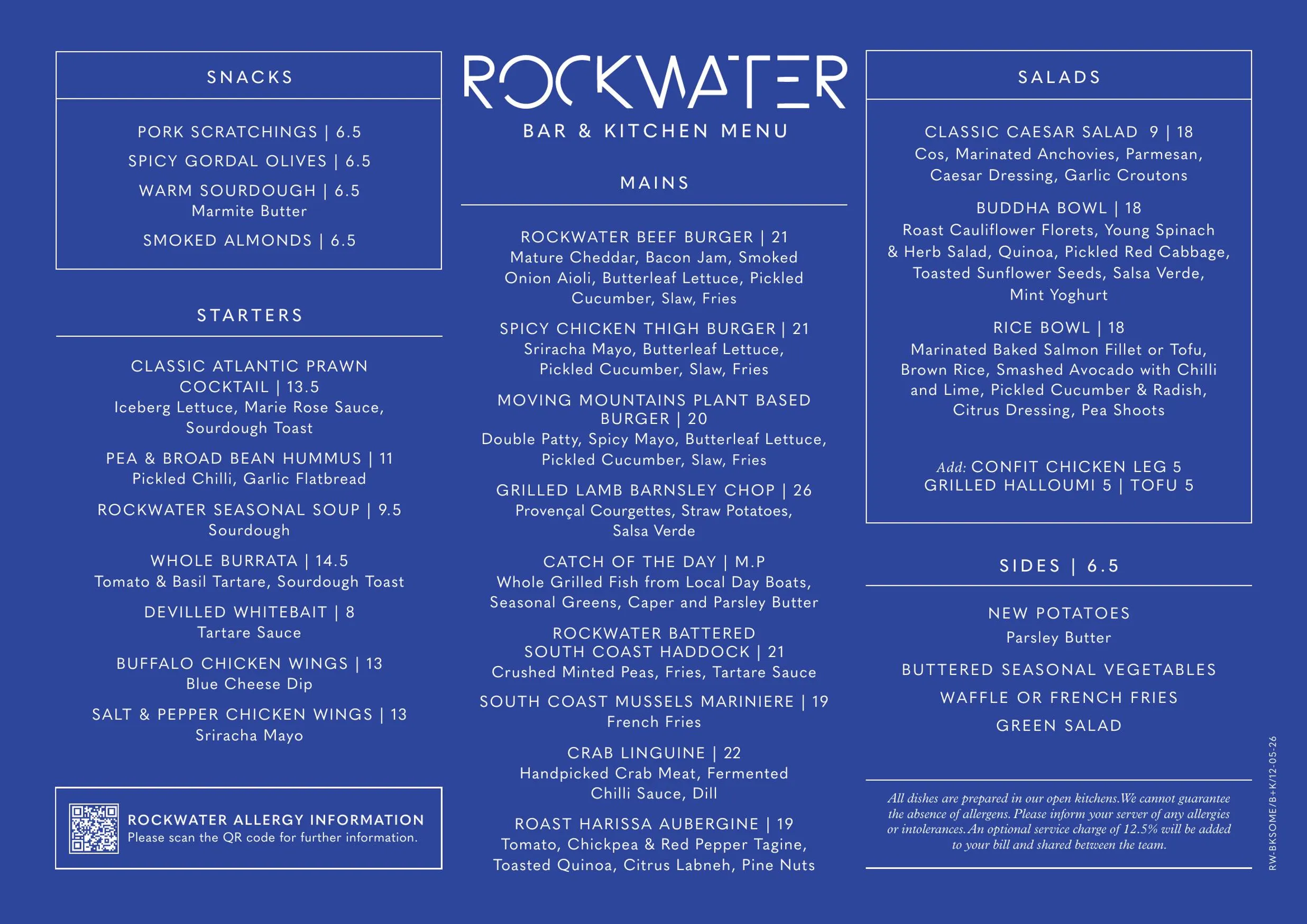 Rockwater - Bar & Kitchen menu, page 2