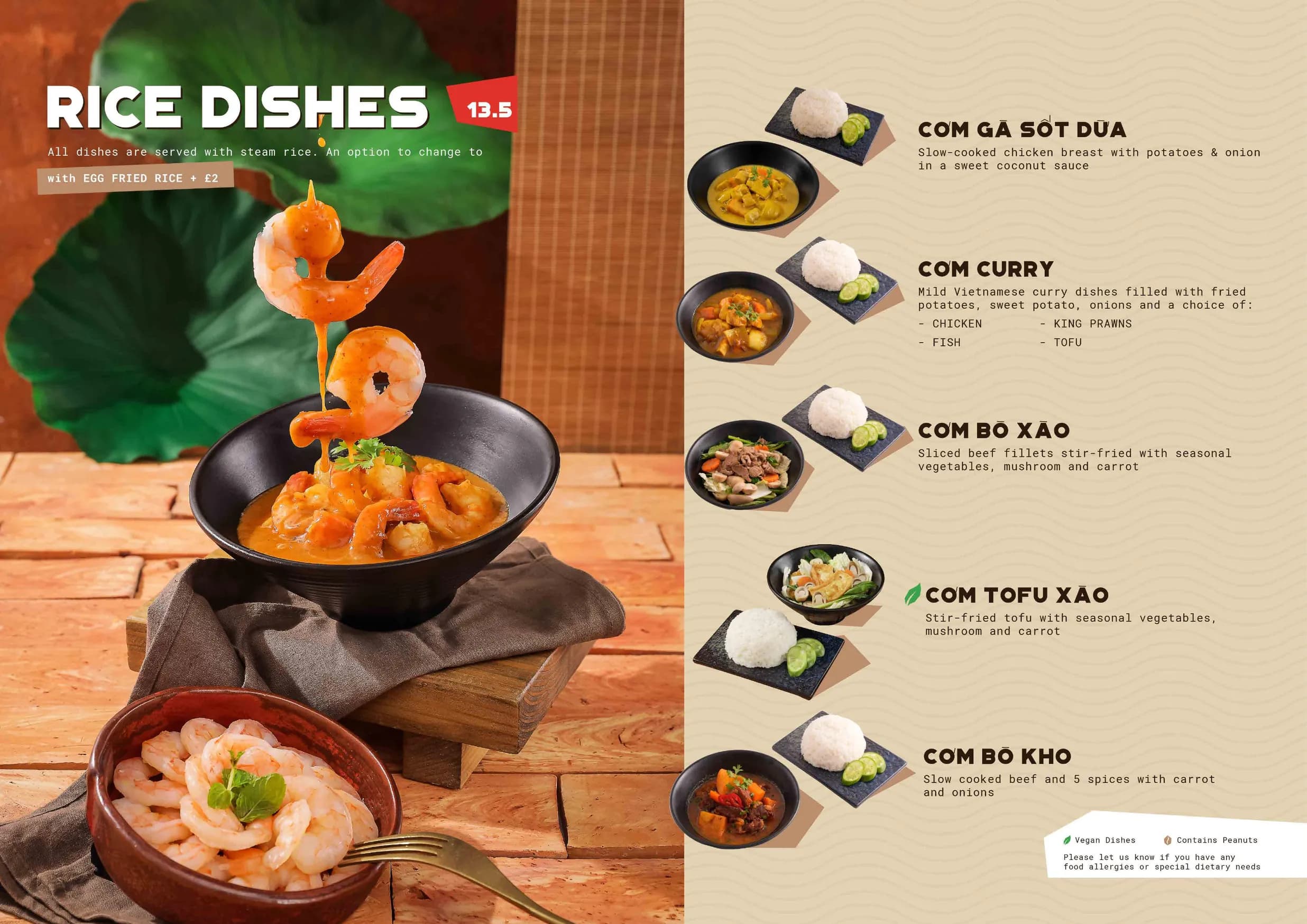 Viet Fusion menu, page 9