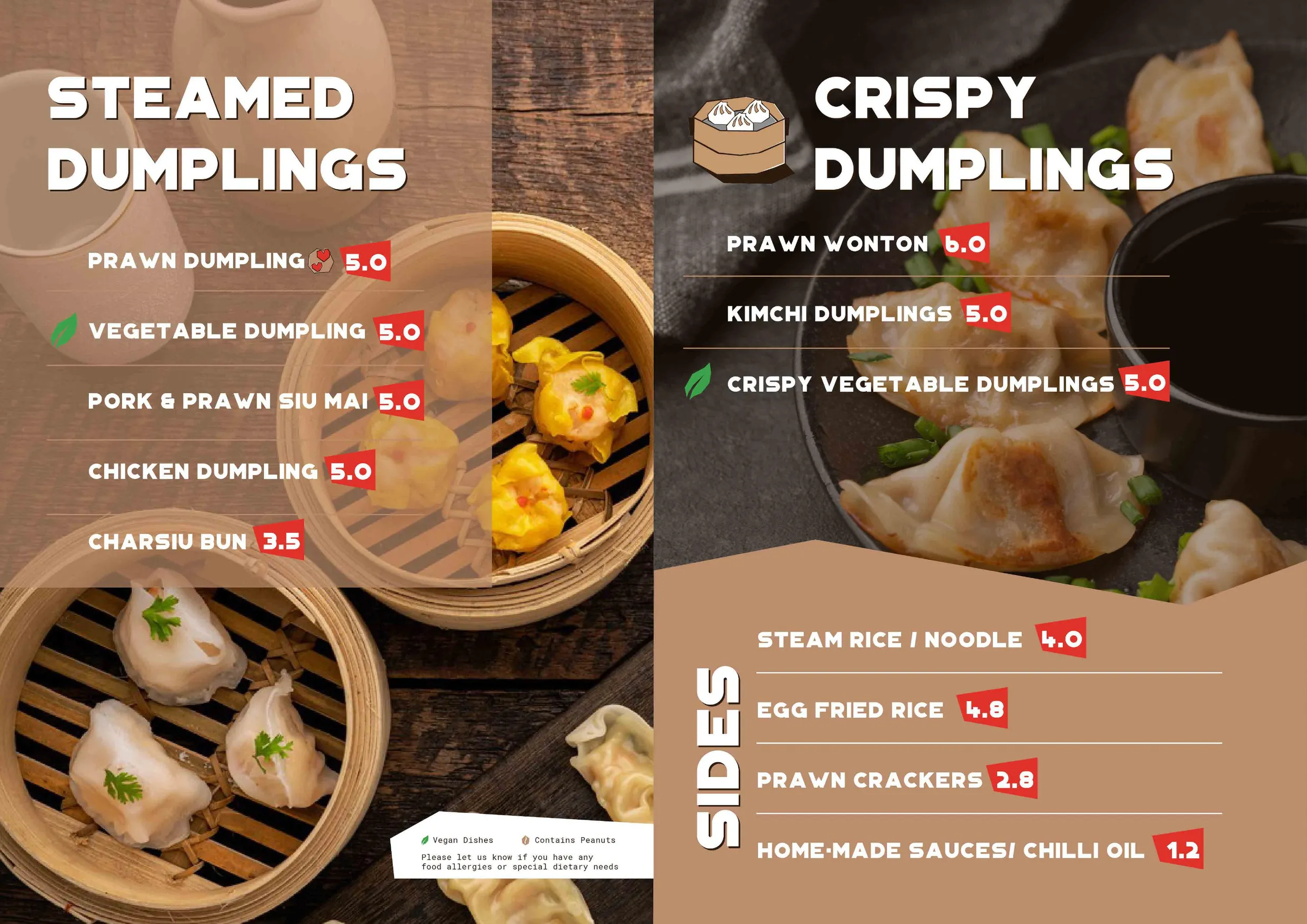 Viet Fusion menu, page 4