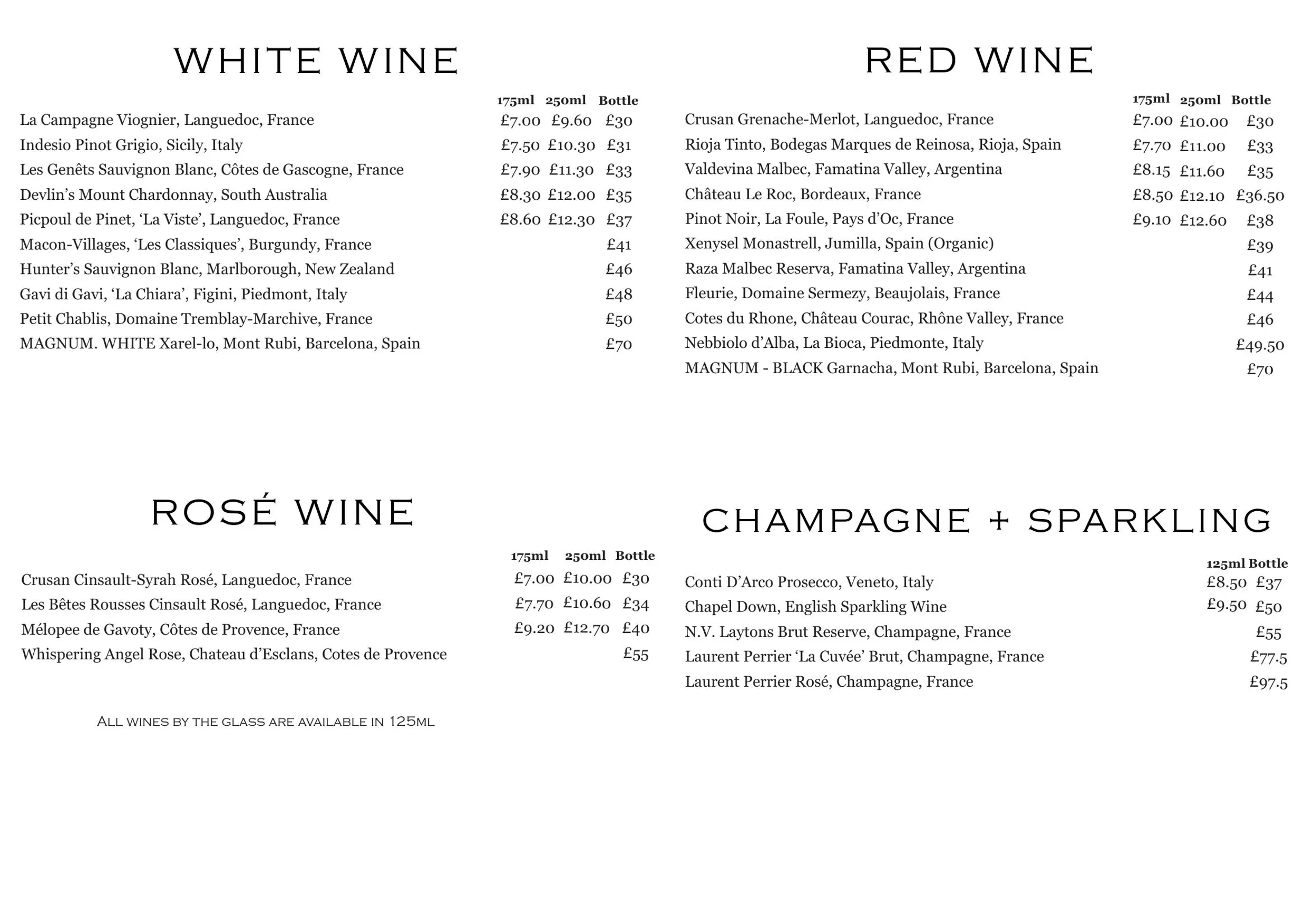 The Mitre Fulham menu, page 4