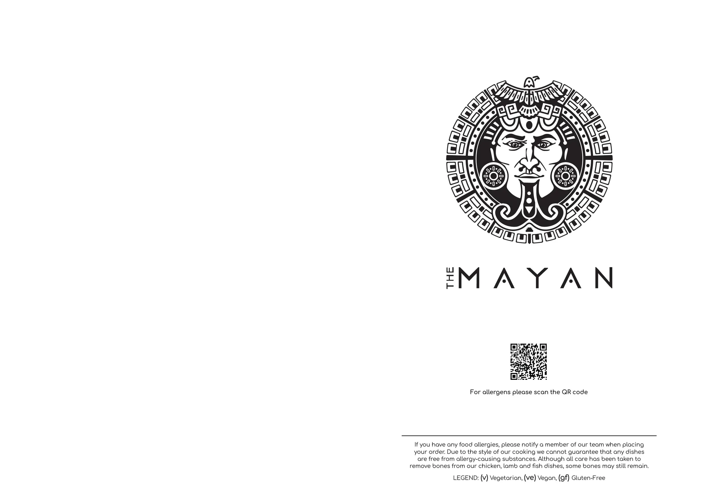 Mayan menu, page 1