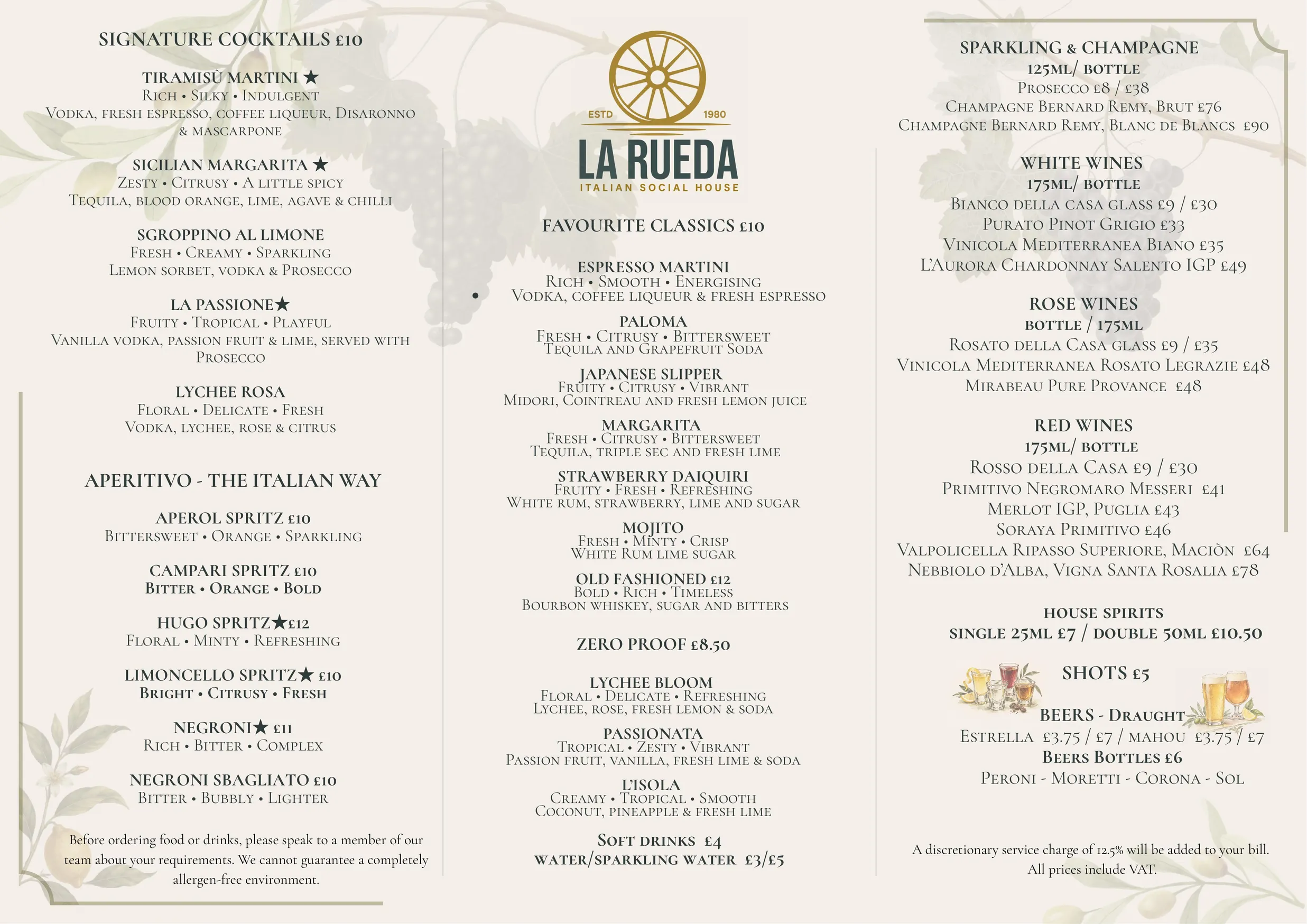 La Rueda menu, page 2