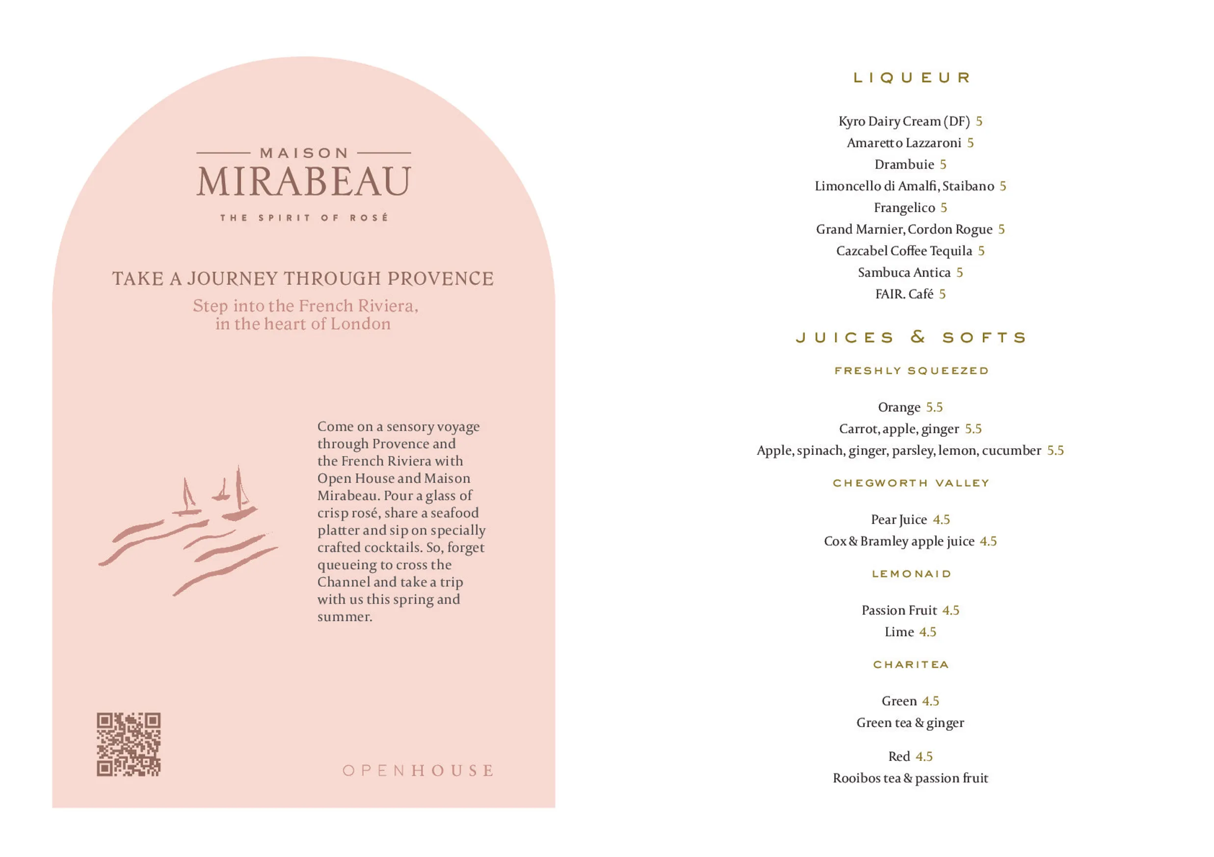 The Arber Garden menu, page 10