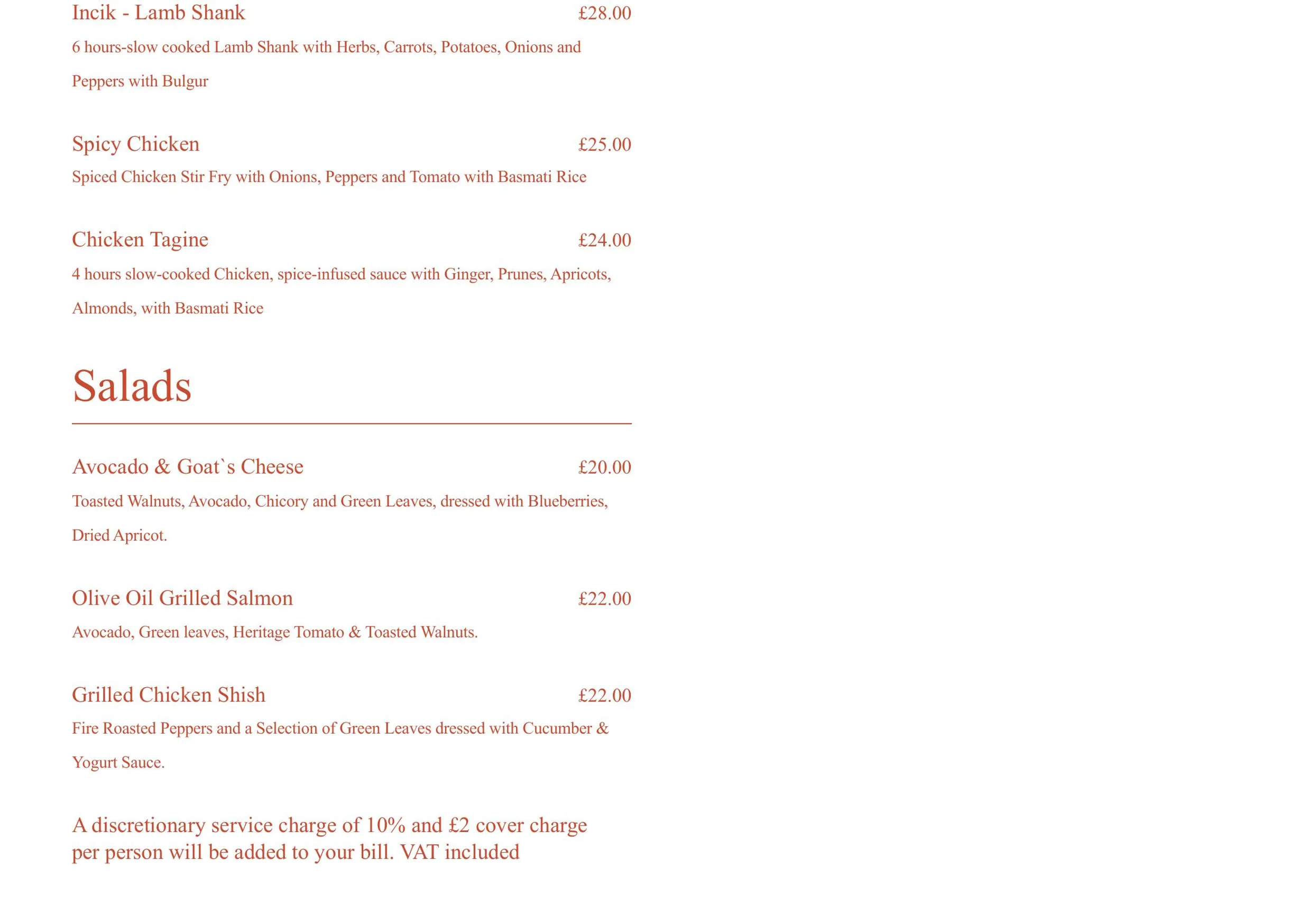 HAZ Premier Place menu, page 6