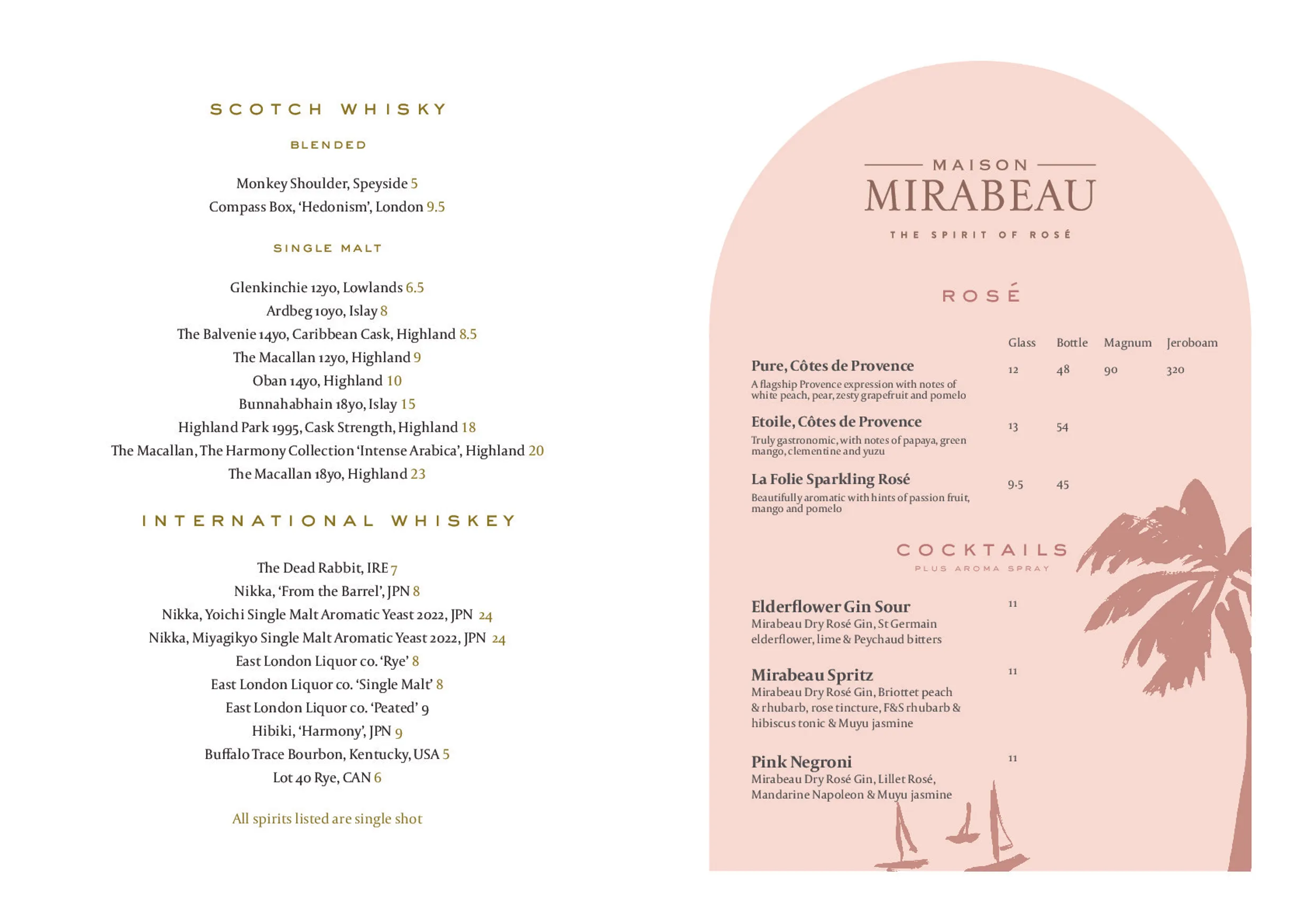 The Arber Garden menu, page 11