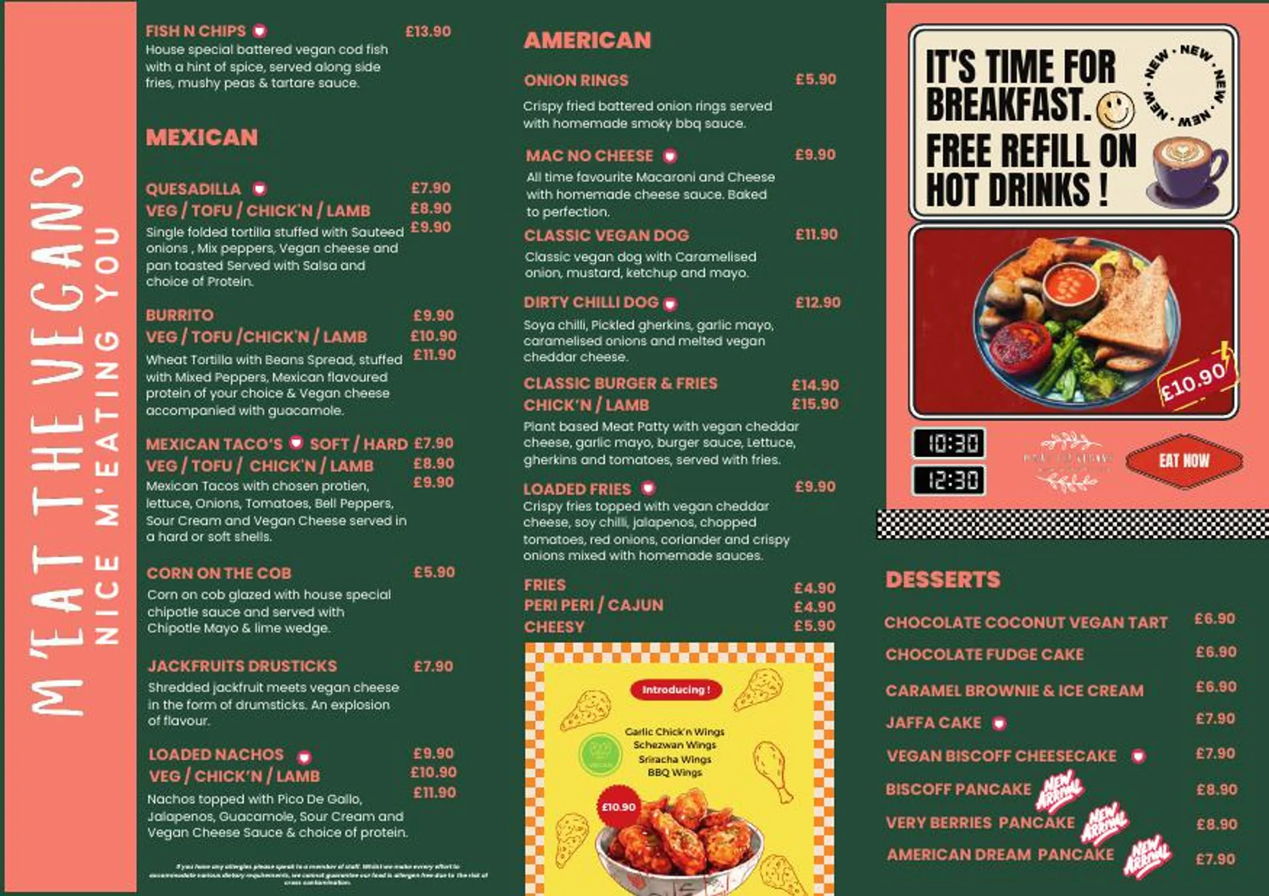 M'eat The Vegans menu, page 2