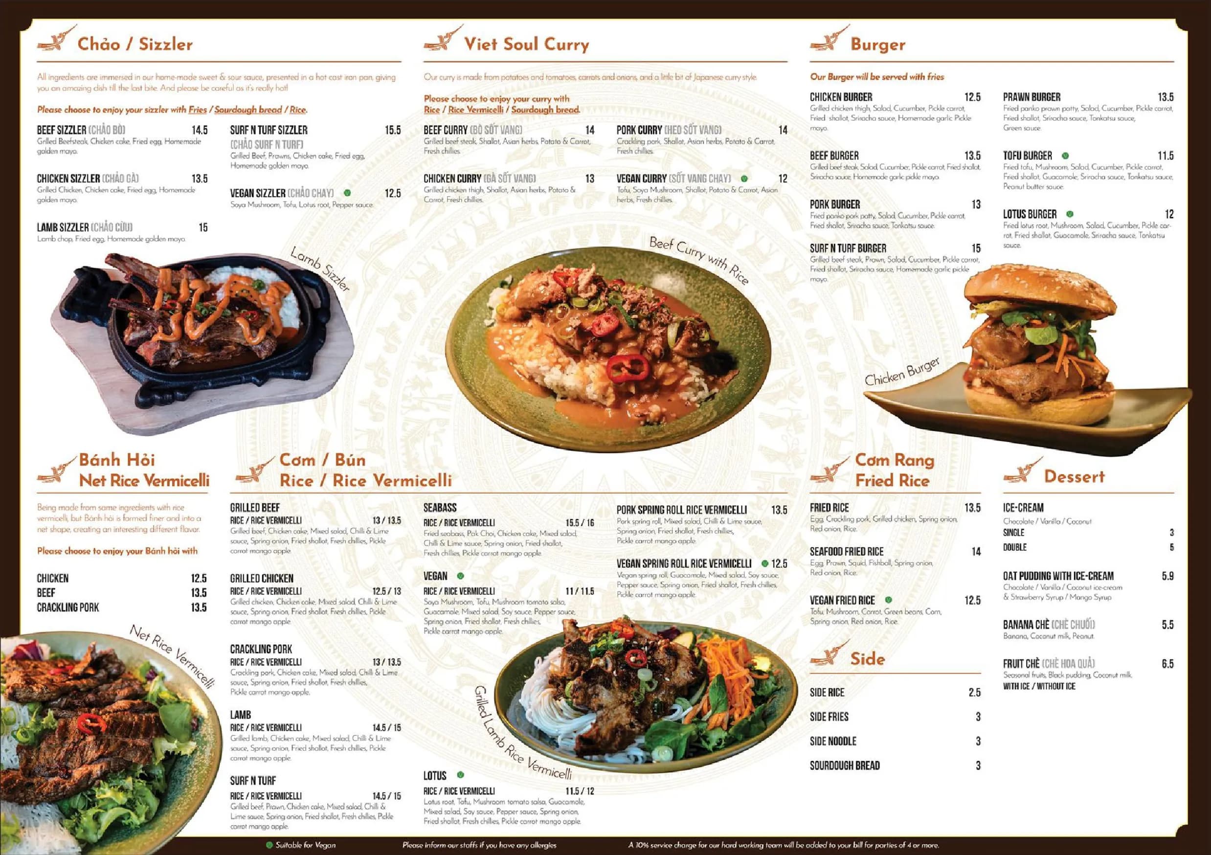 Viet Soul menu, page 2
