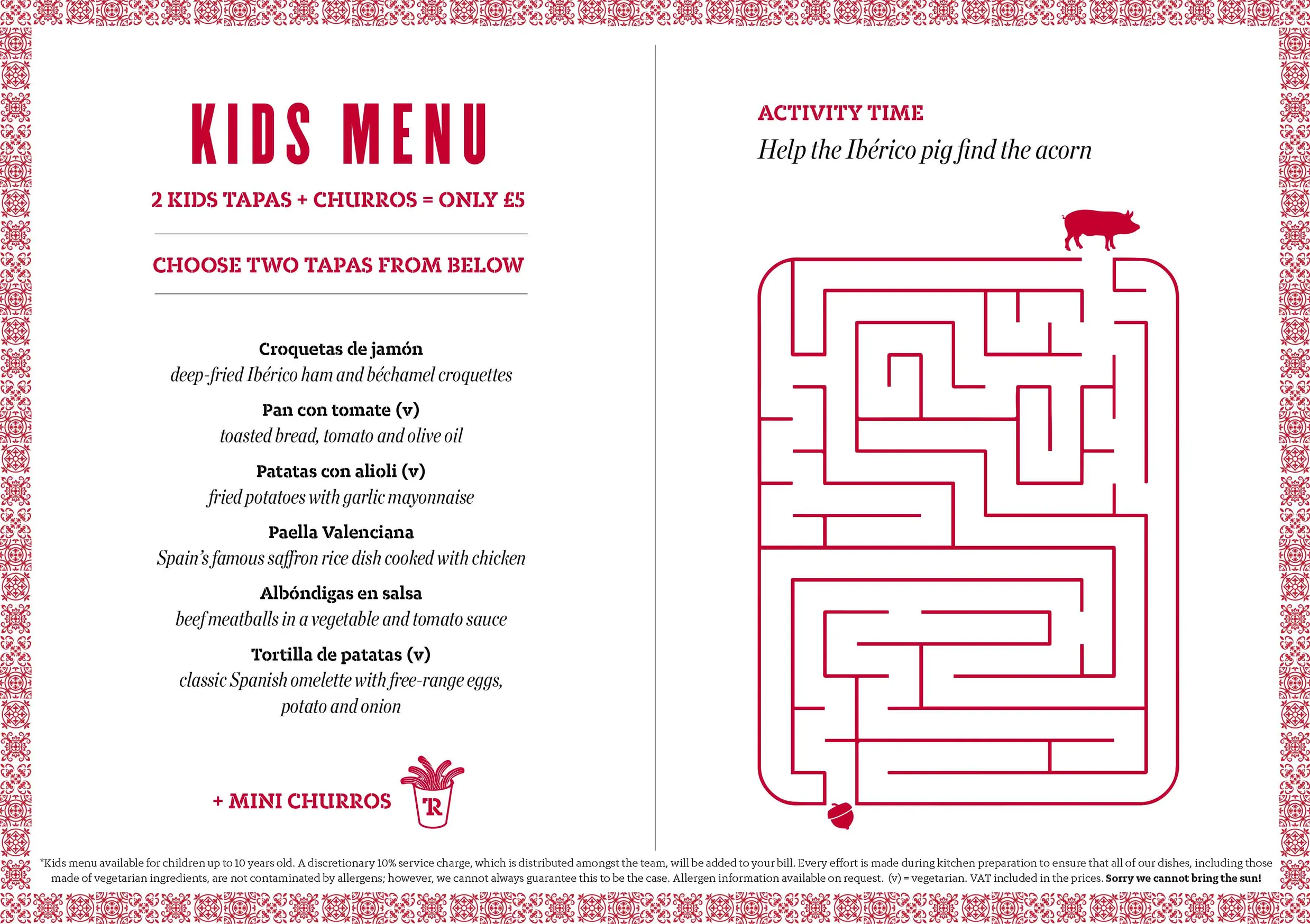Tapas Revolution menu, page 3