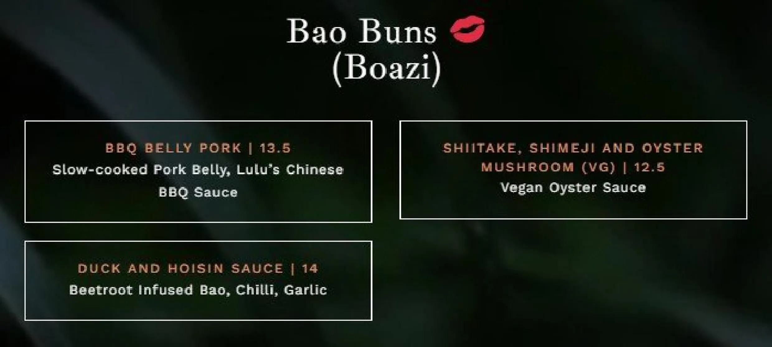Lulu Wild menu, page 2