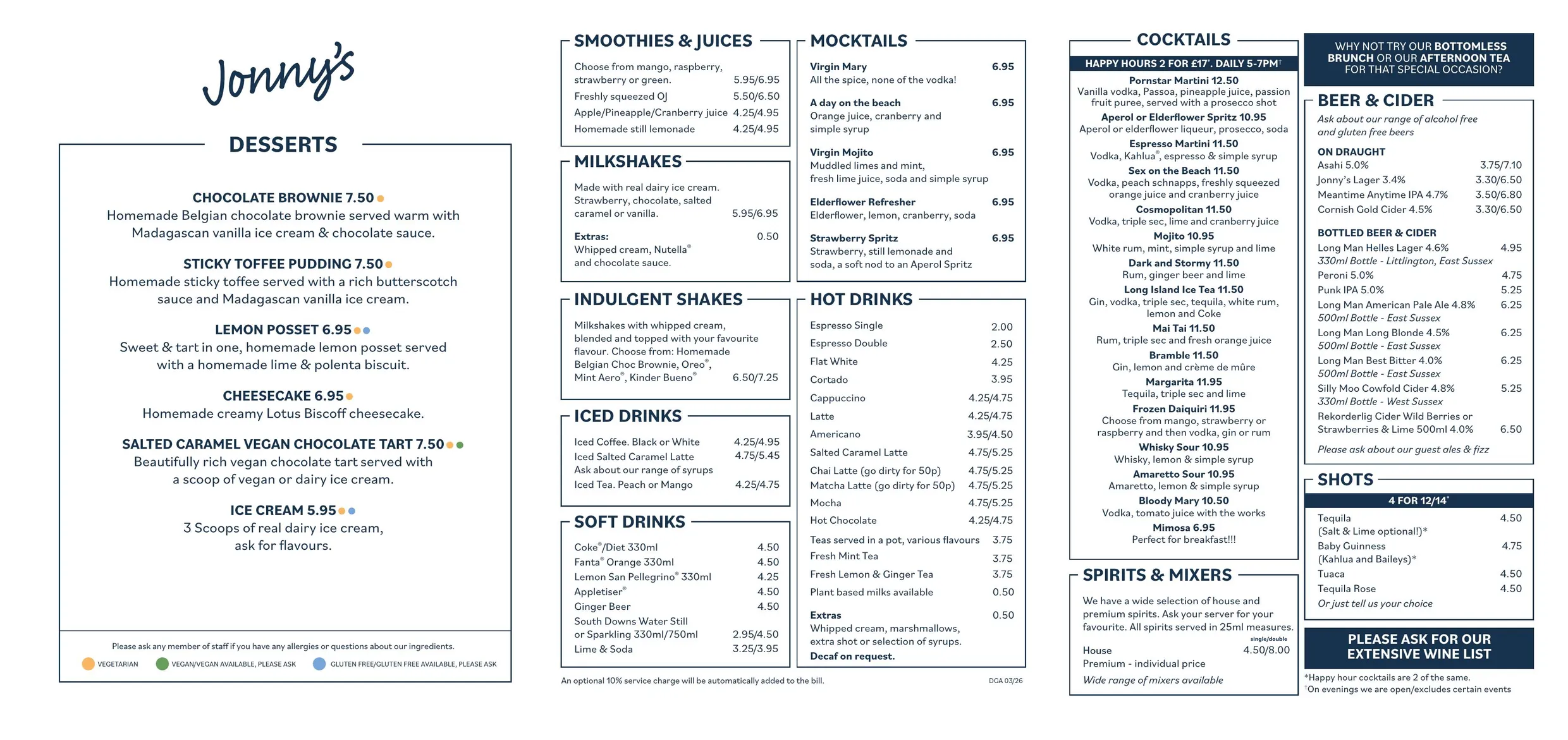Jonny's Goring Bar & Kitchen menu, page 6