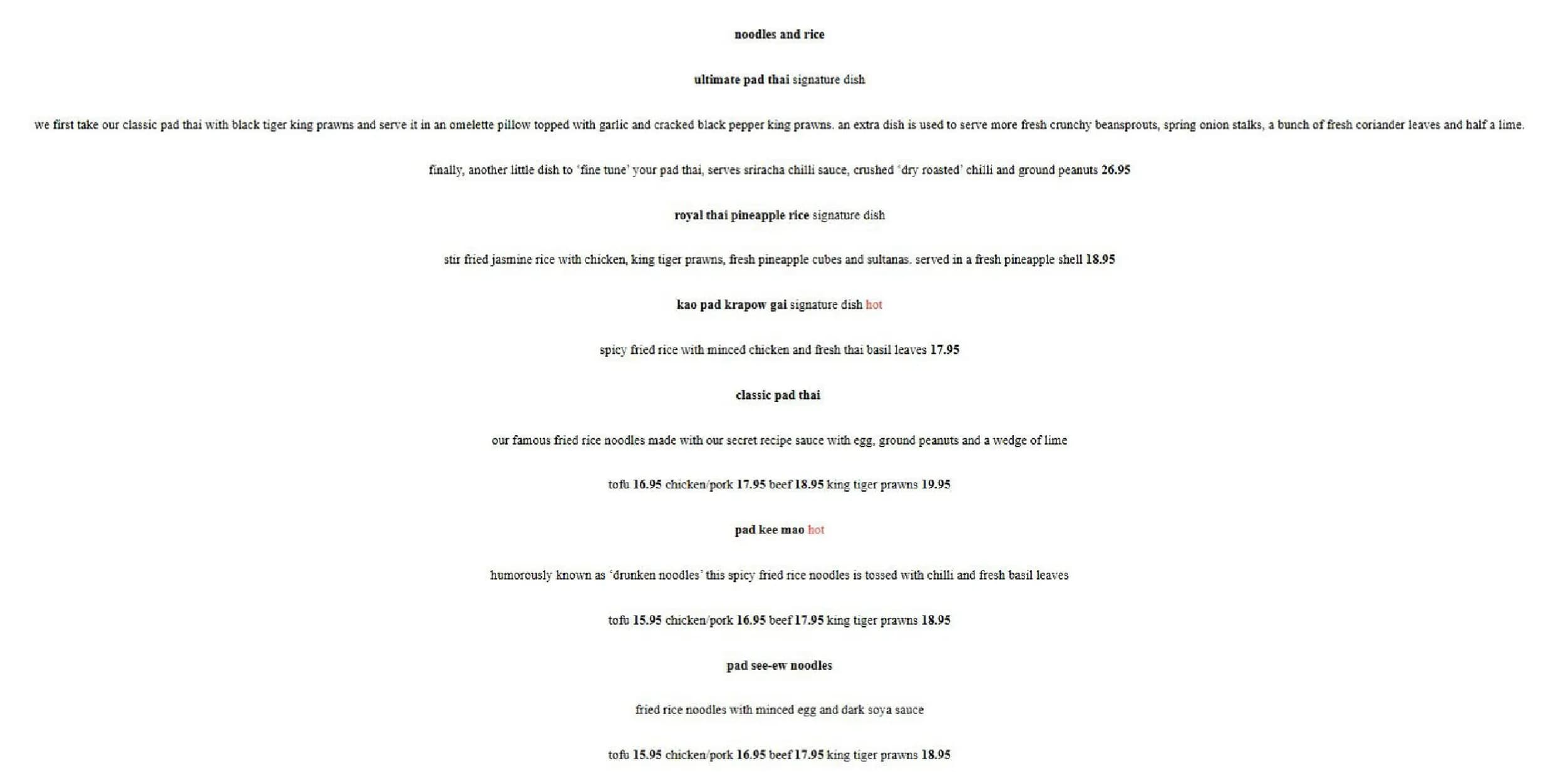 Papaya Tree menu, page 6