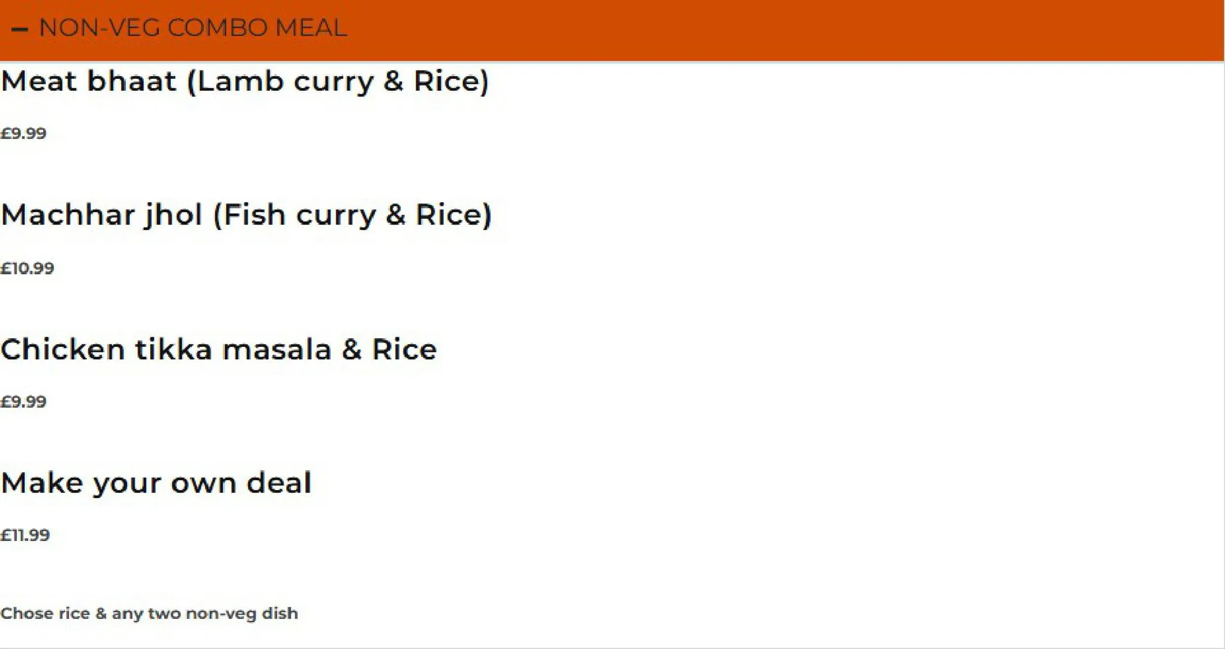 Victoria Street Collective menu, page 2