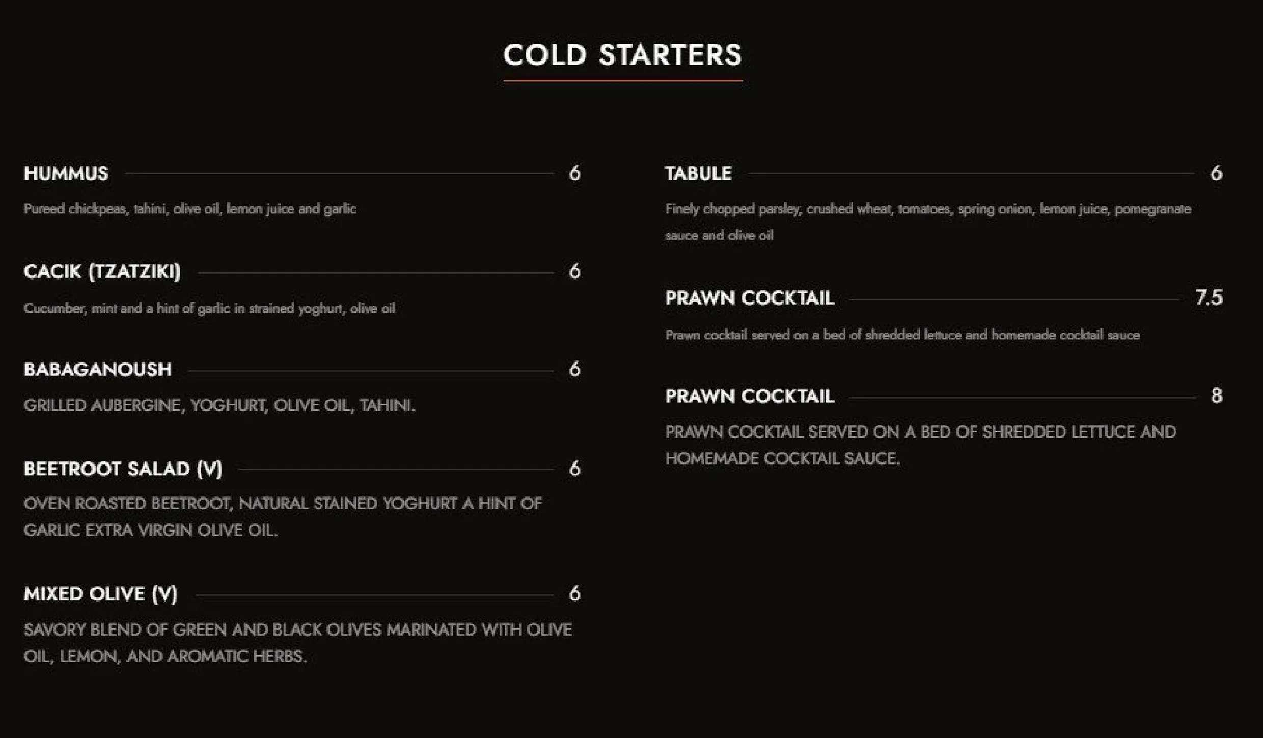 Yaprak menu, page 1