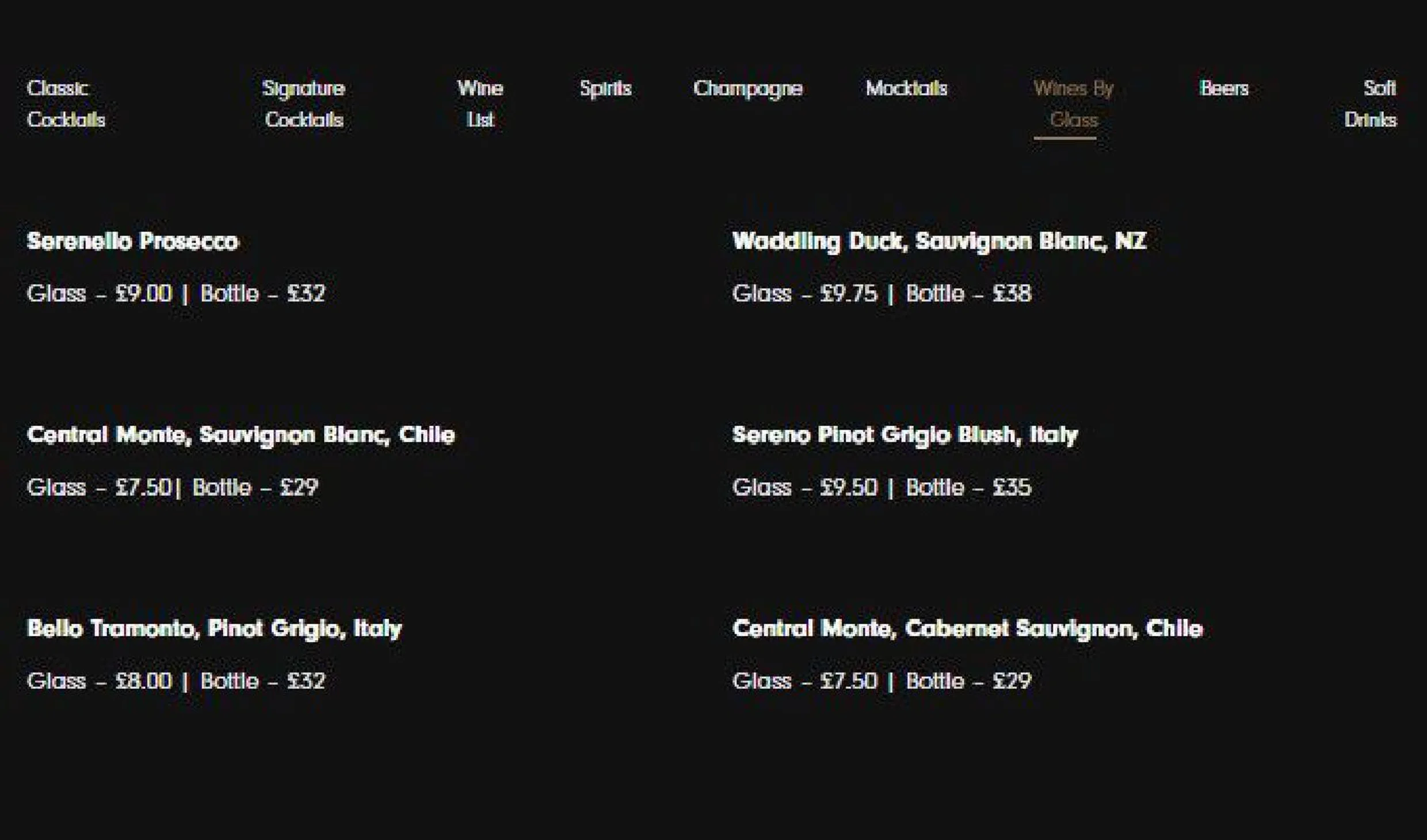 Vermilion menu, page 13