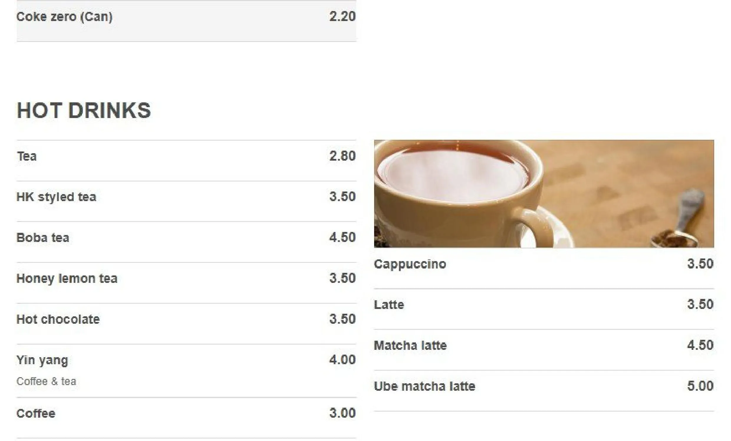 Cafe Yugo menu, page 8