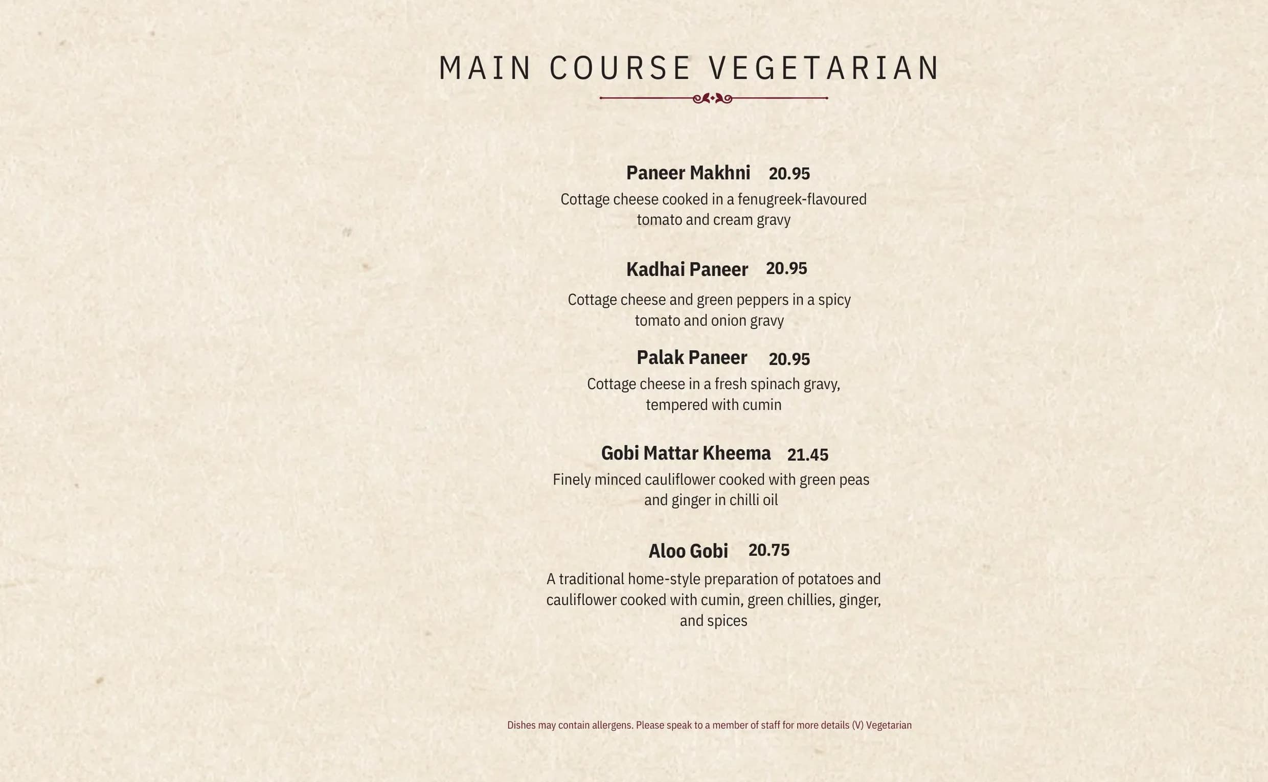 Asha's menu, page 9