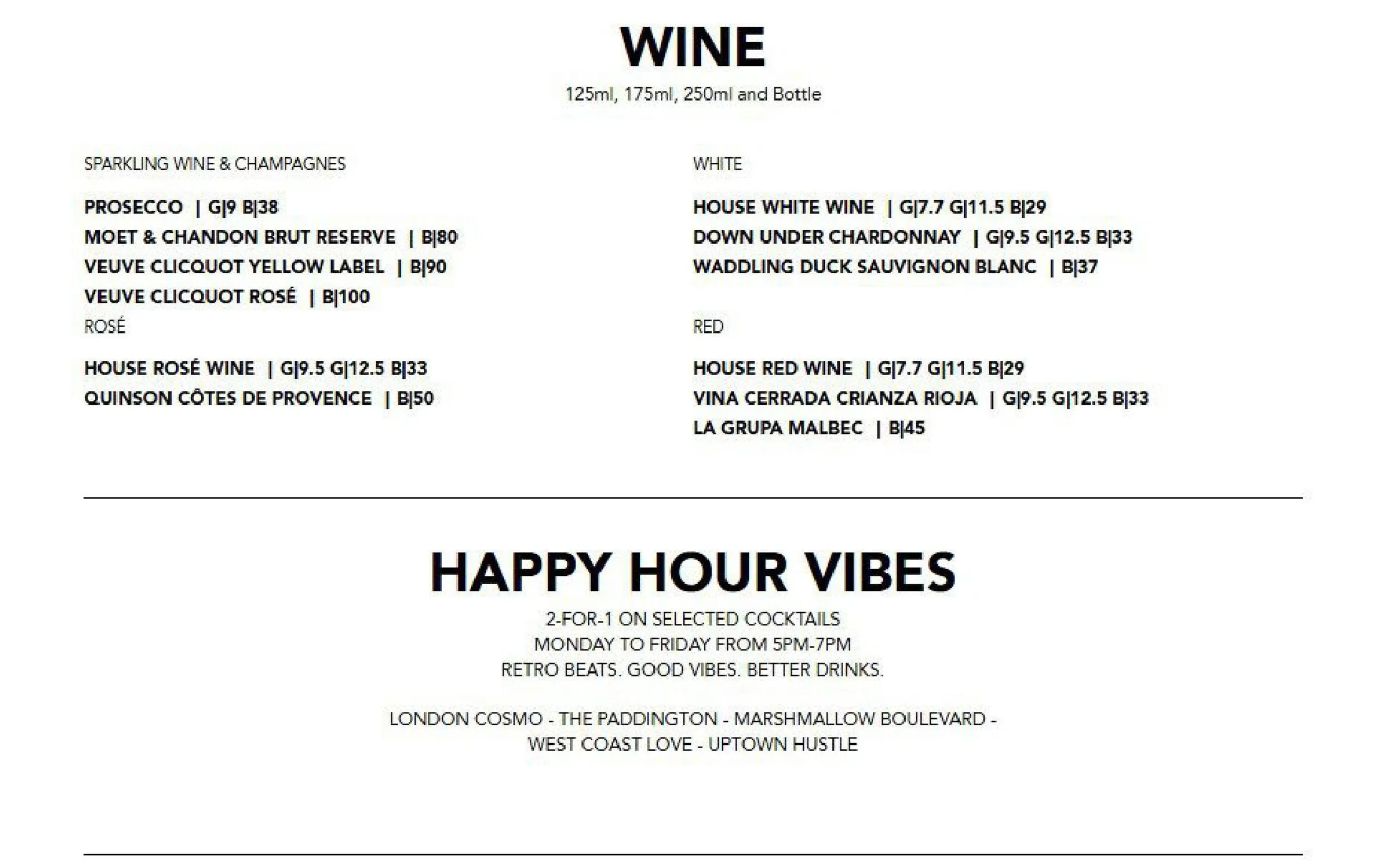 Black Tap menu, page 8