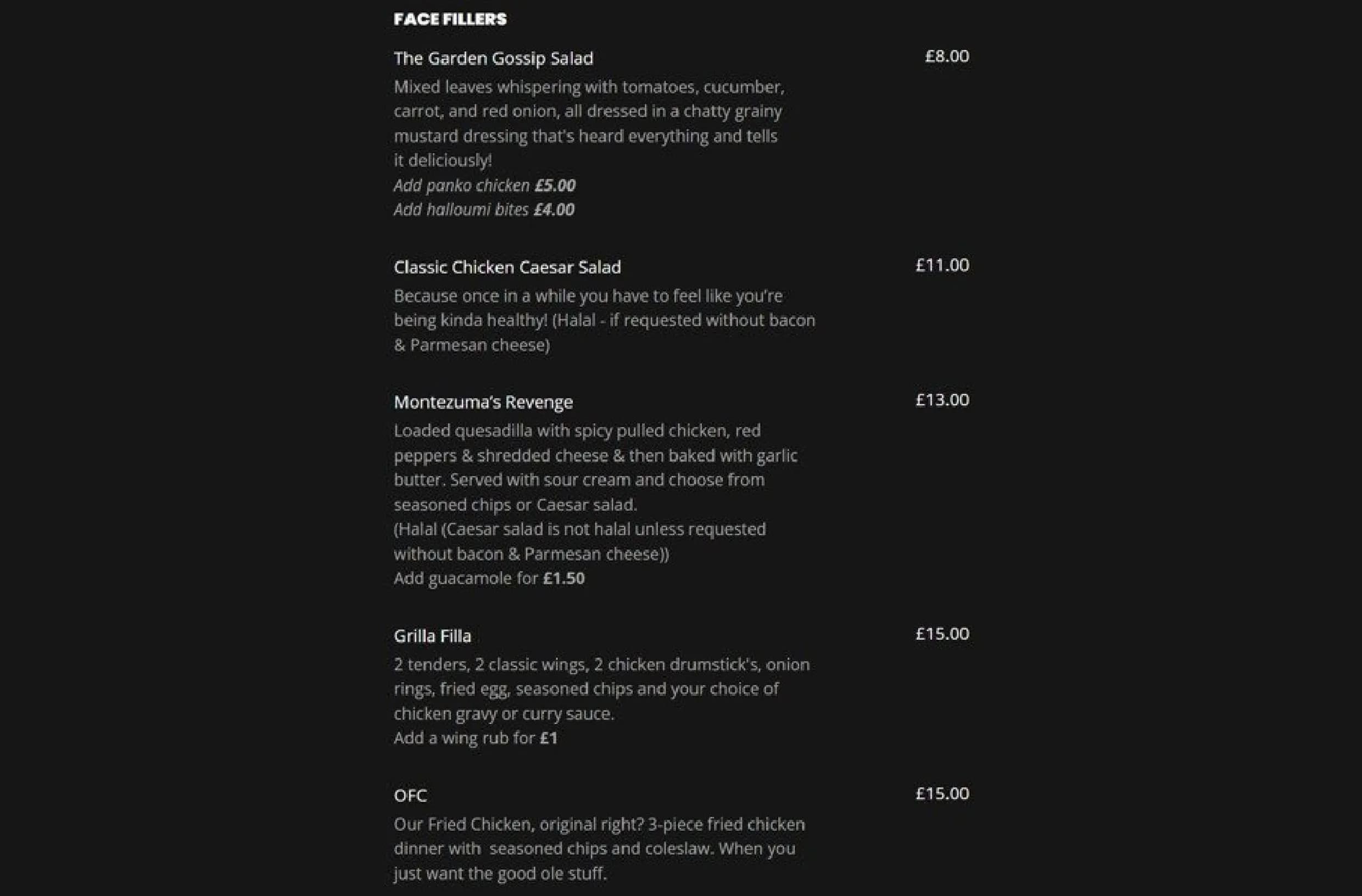 Hen & Hops menu, page 7