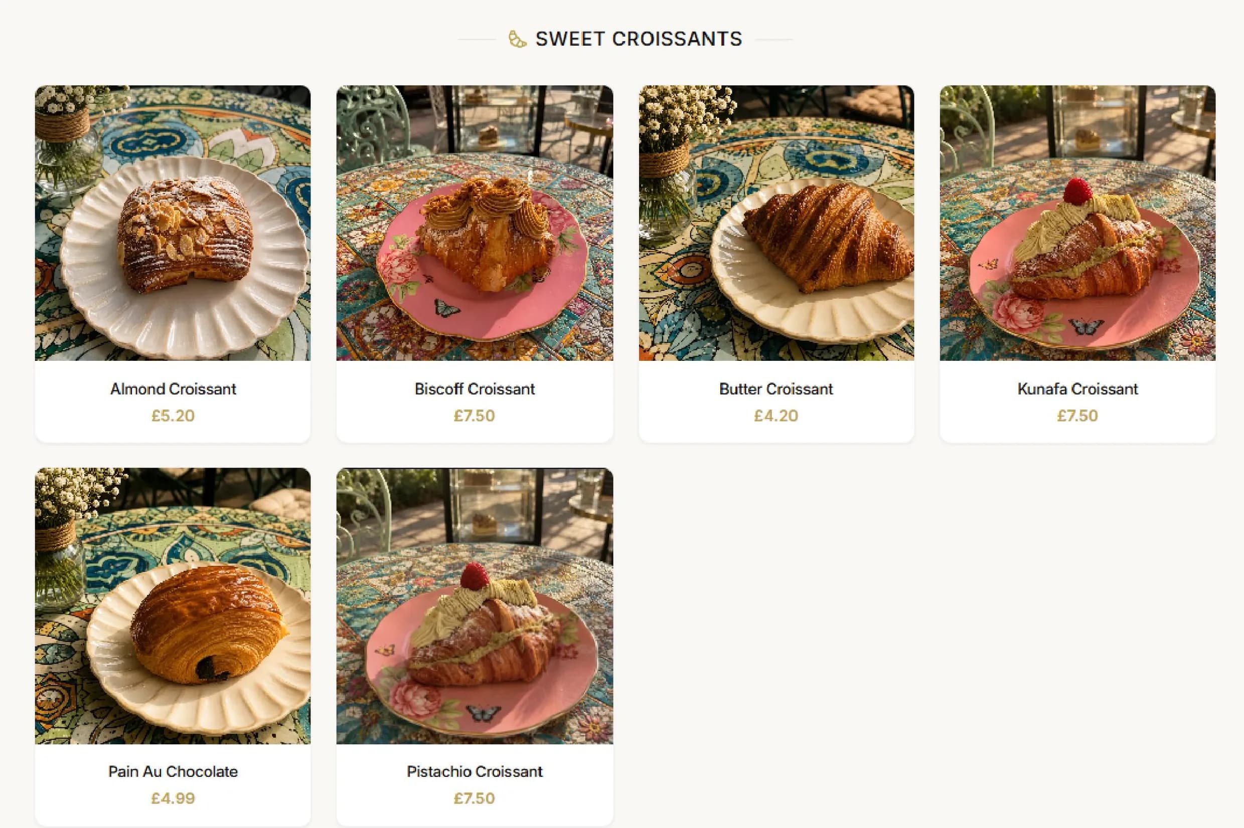 90 Delice menu, page 1
