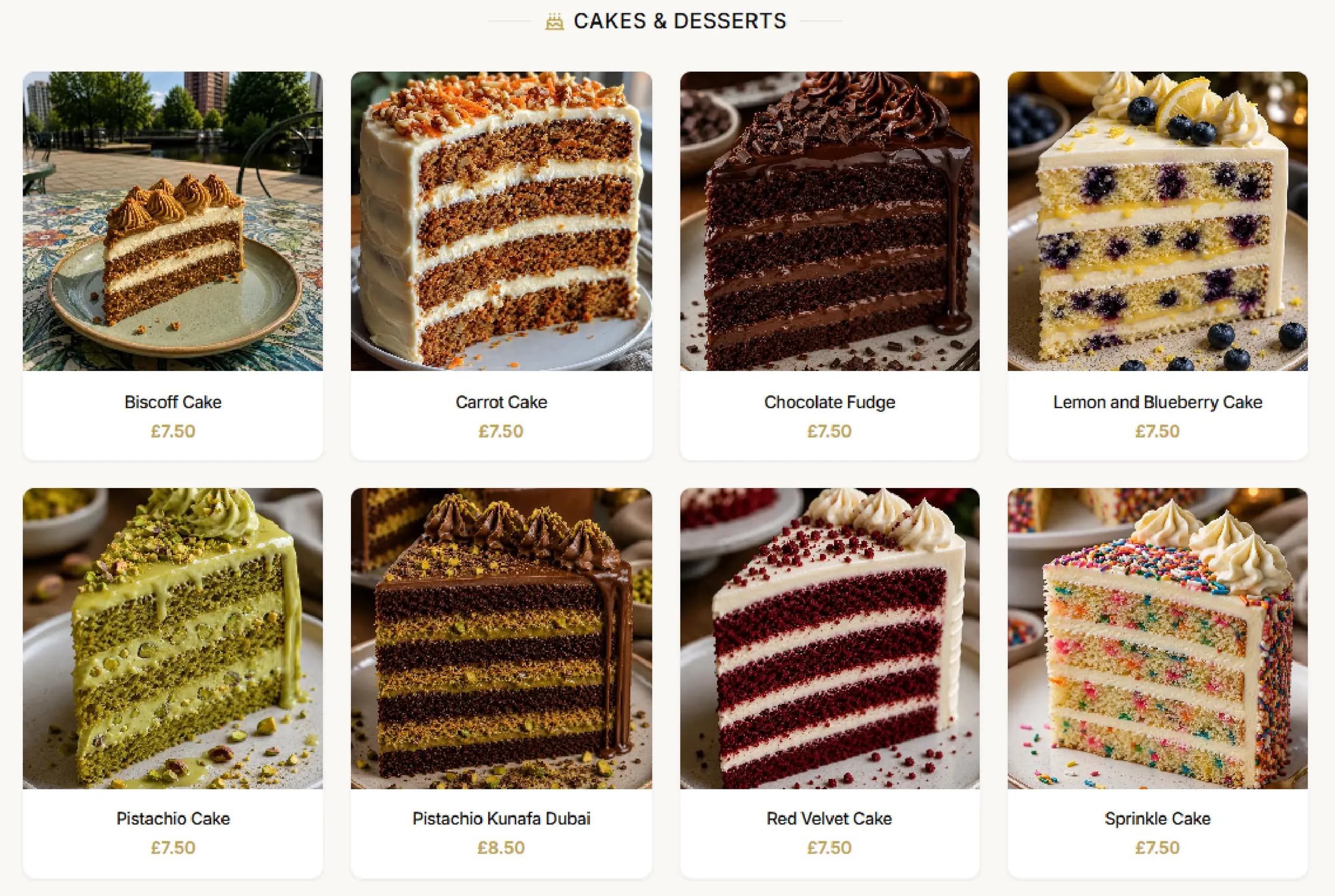 90 Delice menu, page 4