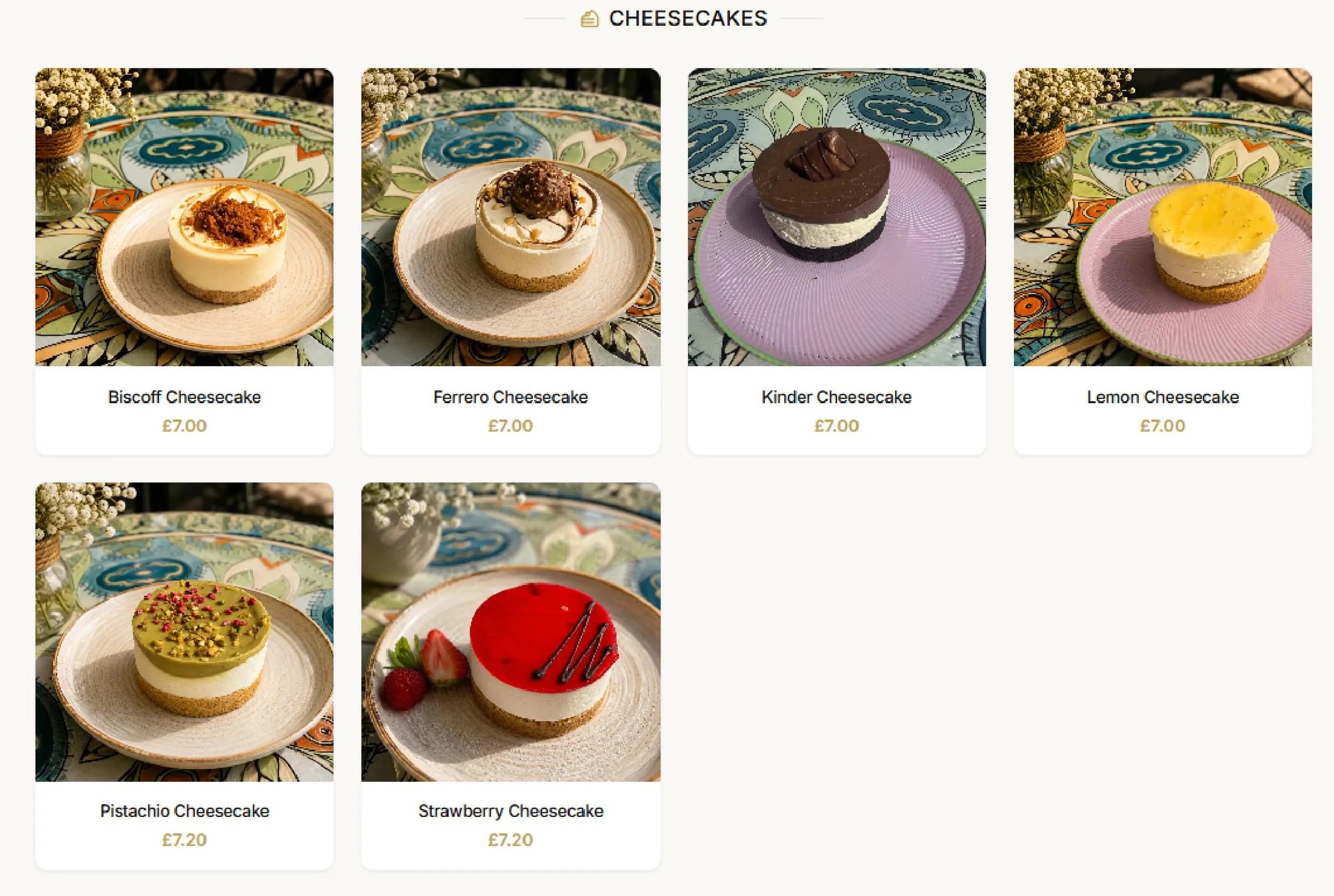 90 Delice menu, page 5